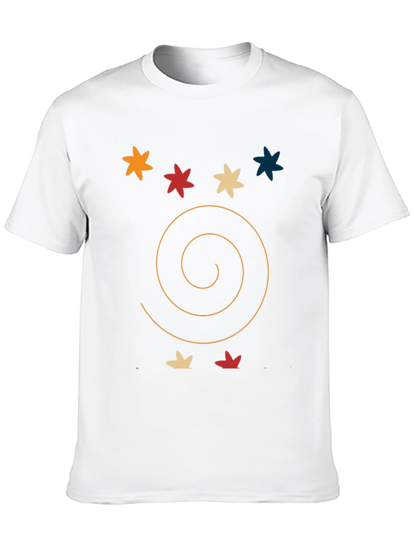 Abstract Graphic Tee: Star & Spiral Black T-Shirt