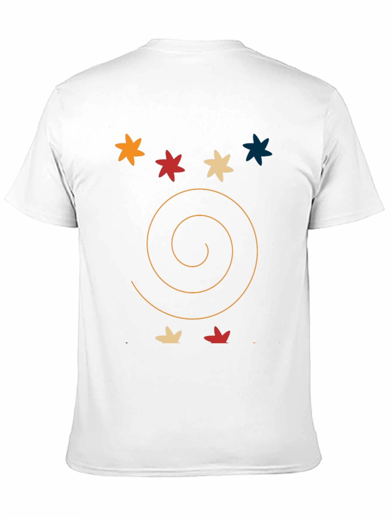 Abstract Graphic Tee: Star & Spiral Black T-Shirt