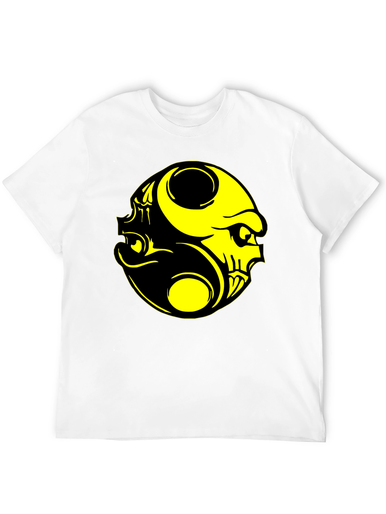 Yin Yang Skull Graphic Tee - Black