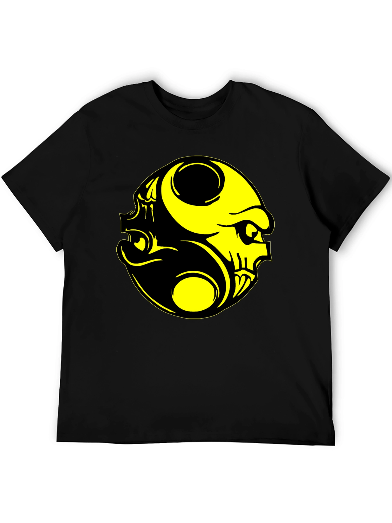Yin Yang Skull Graphic Tee - Black