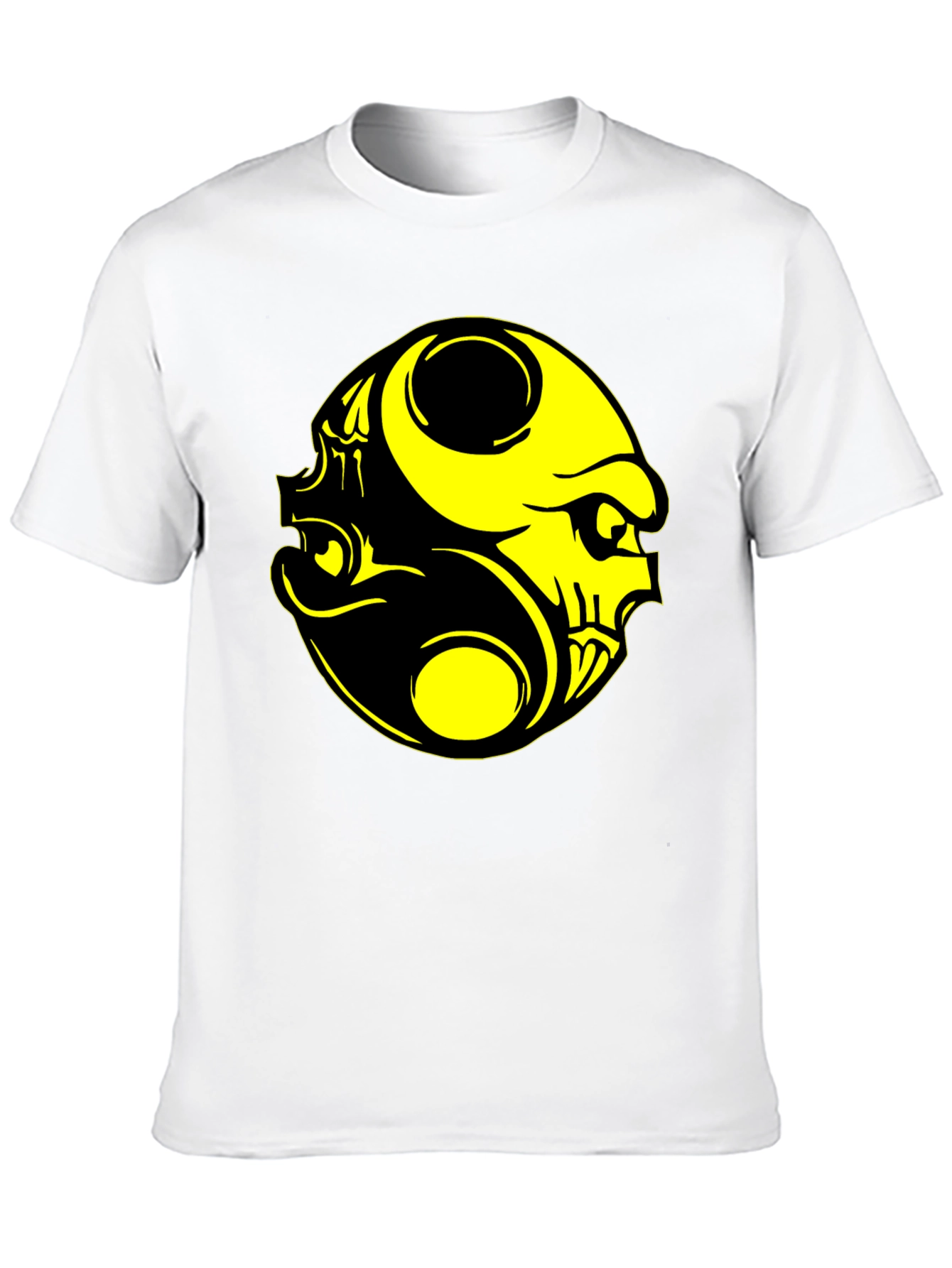 Yin Yang Skull Graphic Tee - Black