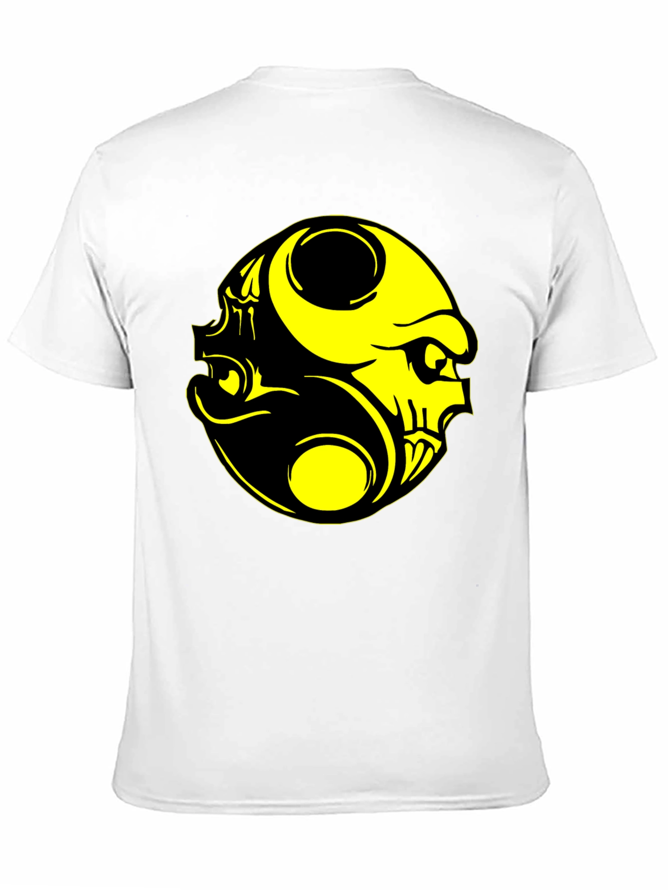 Yin Yang Skull Graphic Tee - Black