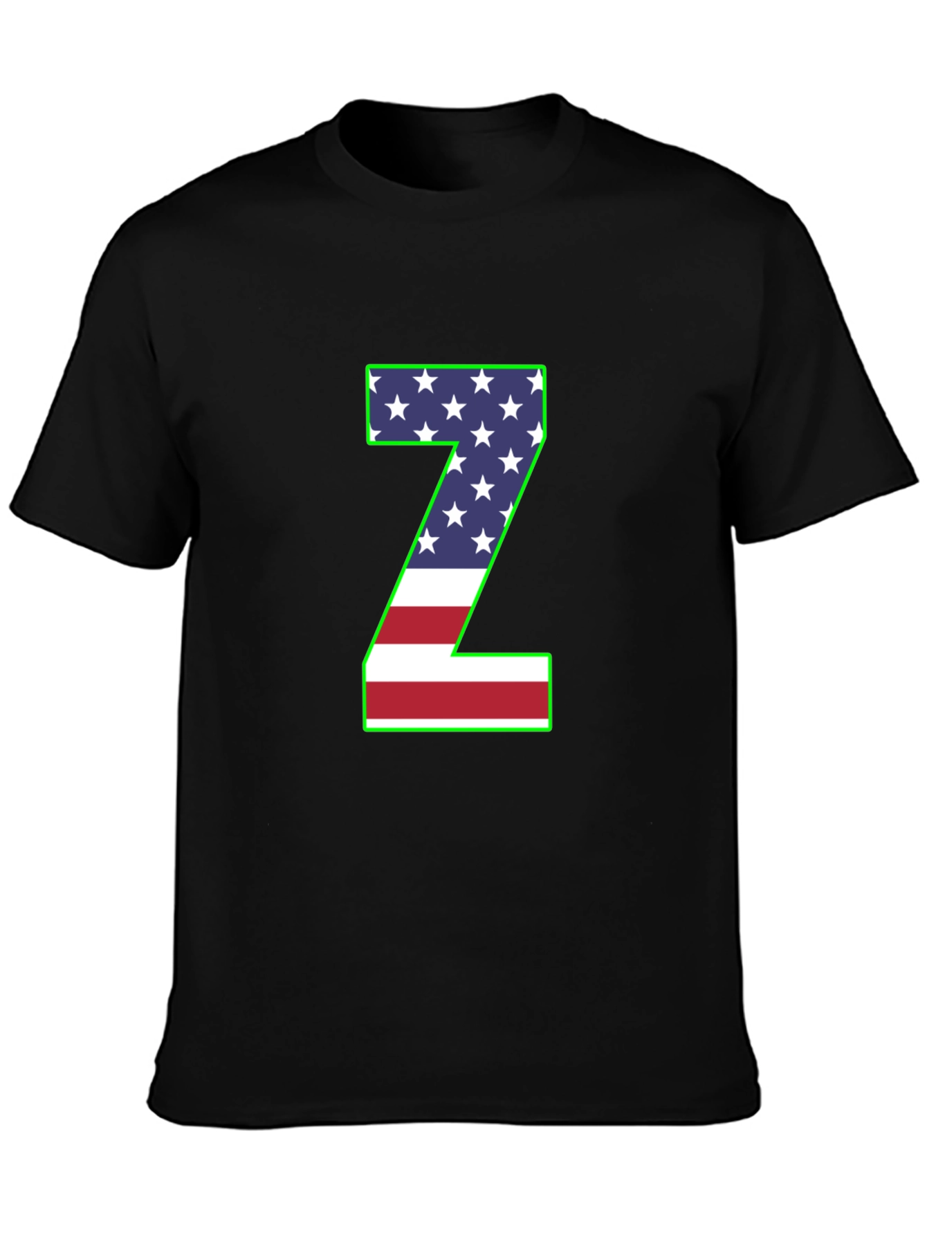 American Flag Z Letter T-Shirt