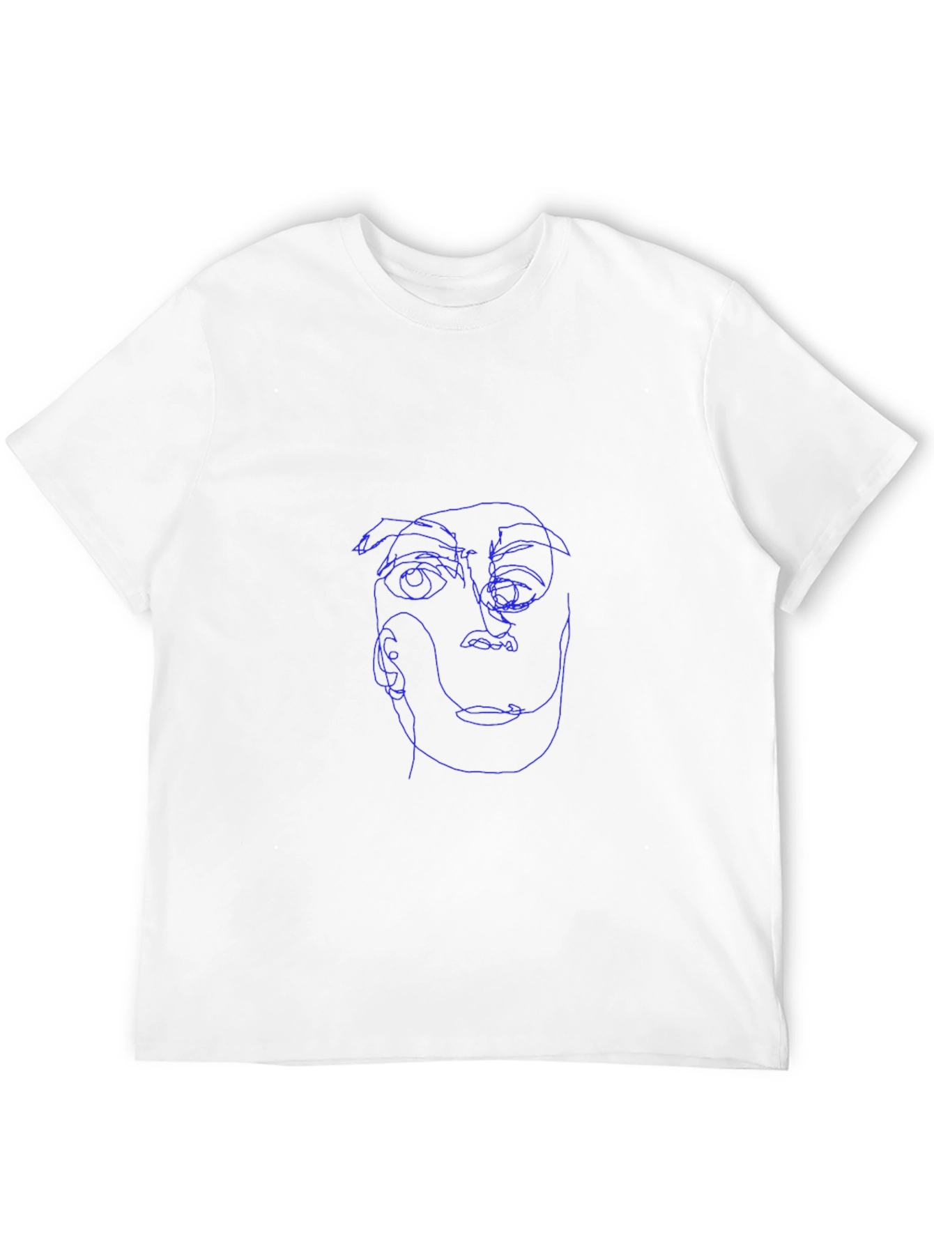 Abstract Face Line Art Black T-Shirt