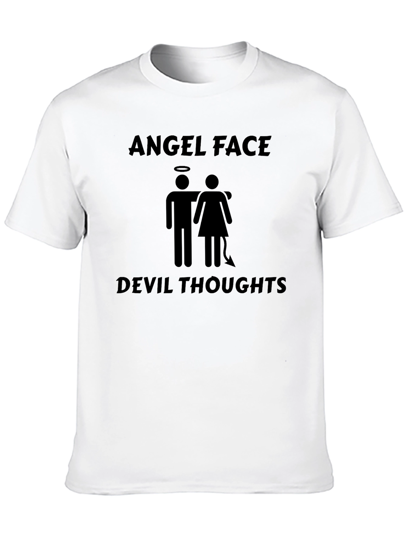 Angel Face Devil Thoughts Graphic T-Shirt