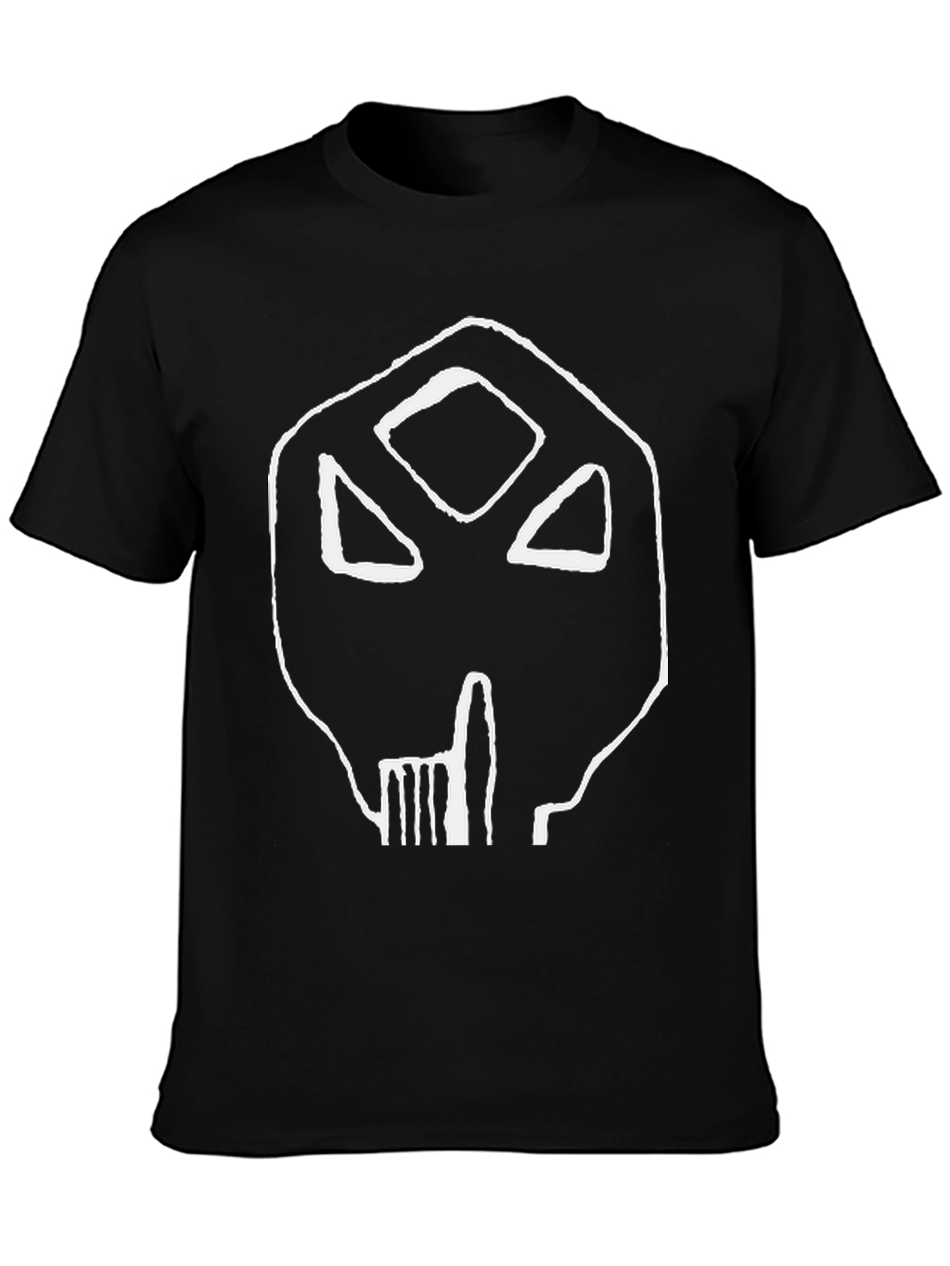 Abstract Skull Graphic Black T-Shirt