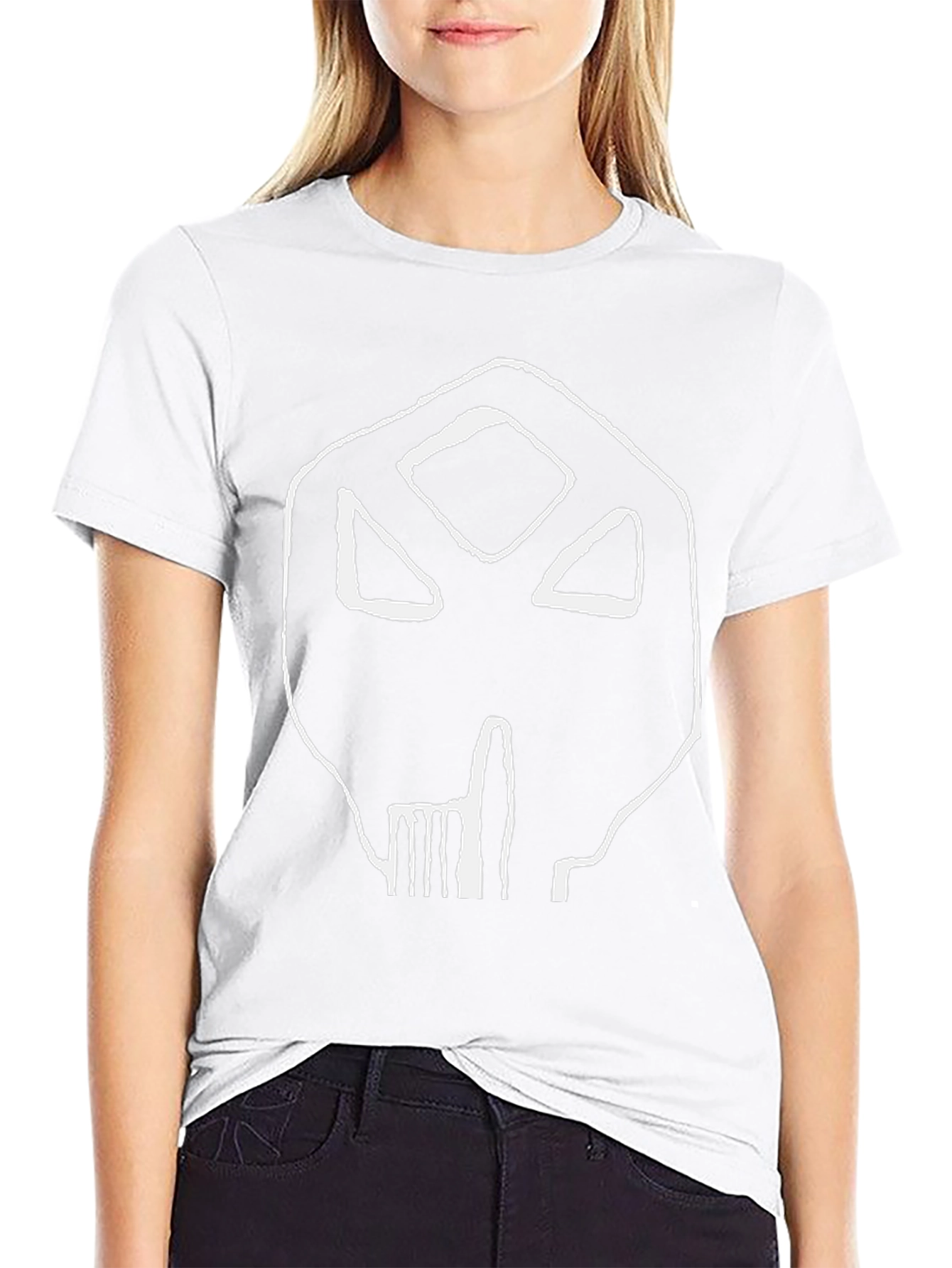 Abstract Skull Graphic Black T-Shirt