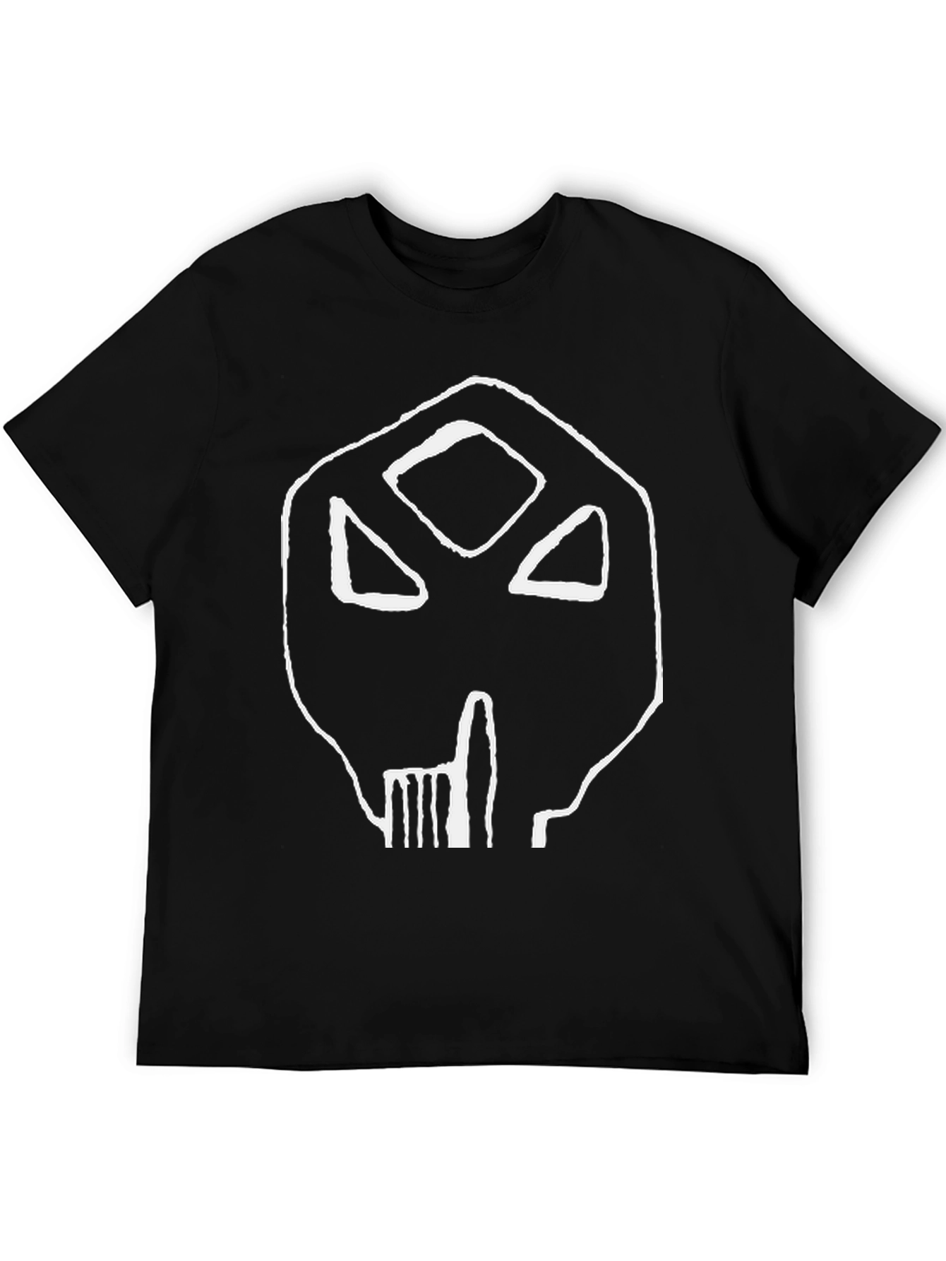 Abstract Skull Graphic Black T-Shirt