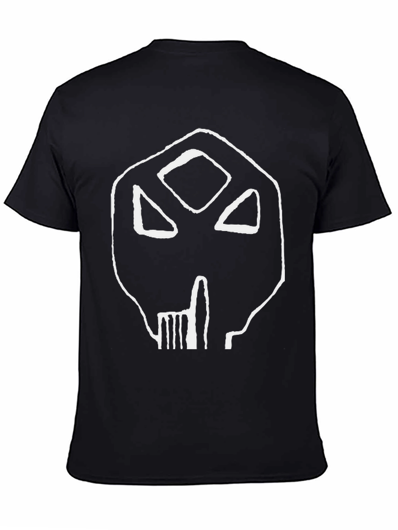Abstract Skull Graphic Black T-Shirt