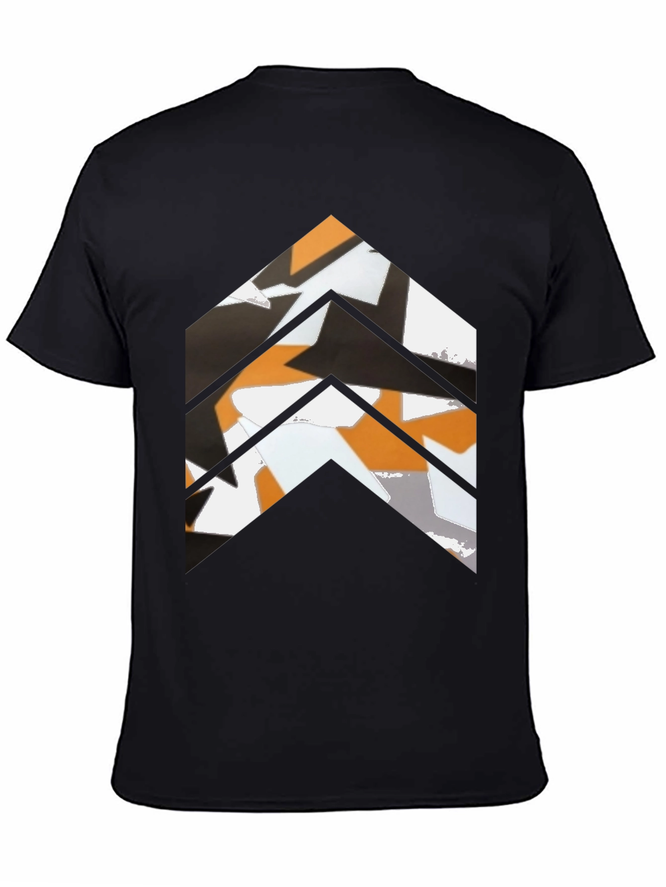 Abstract Chevron Graphic Tee - Black Casual Shirt