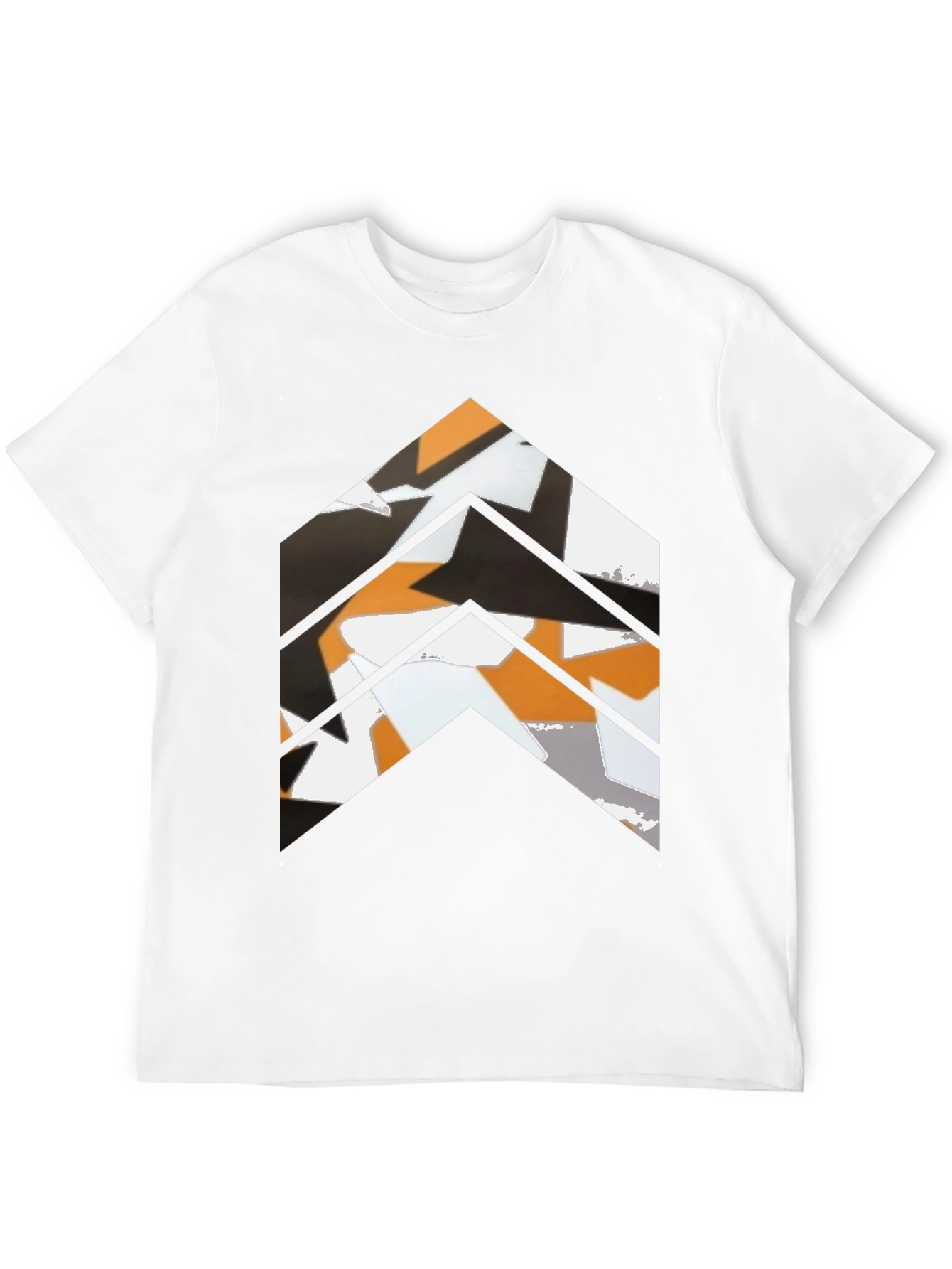Abstract Chevron Graphic Tee - Black Casual Shirt