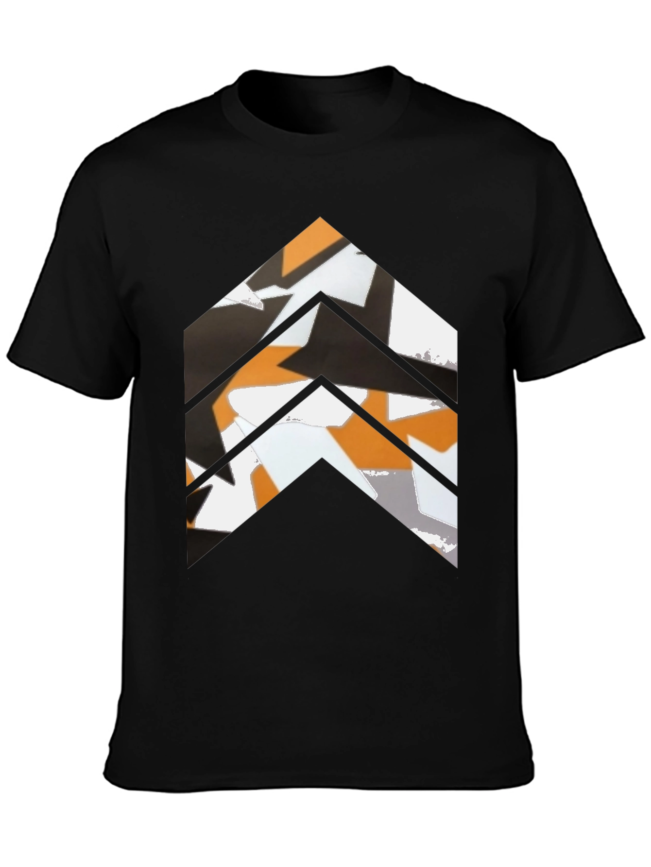 Abstract Chevron Graphic Tee - Black Casual Shirt
