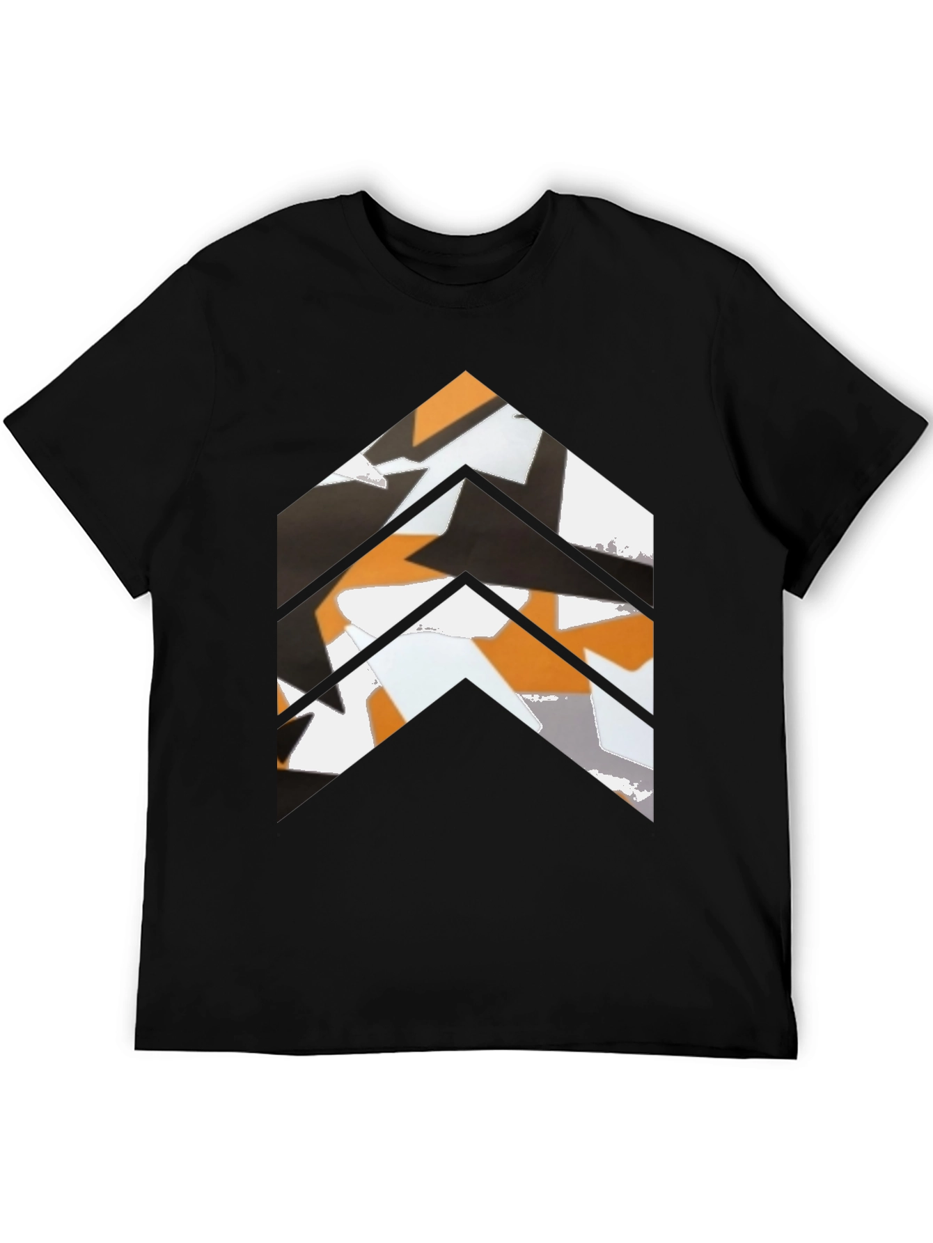 Abstract Chevron Graphic Tee - Black Casual Shirt
