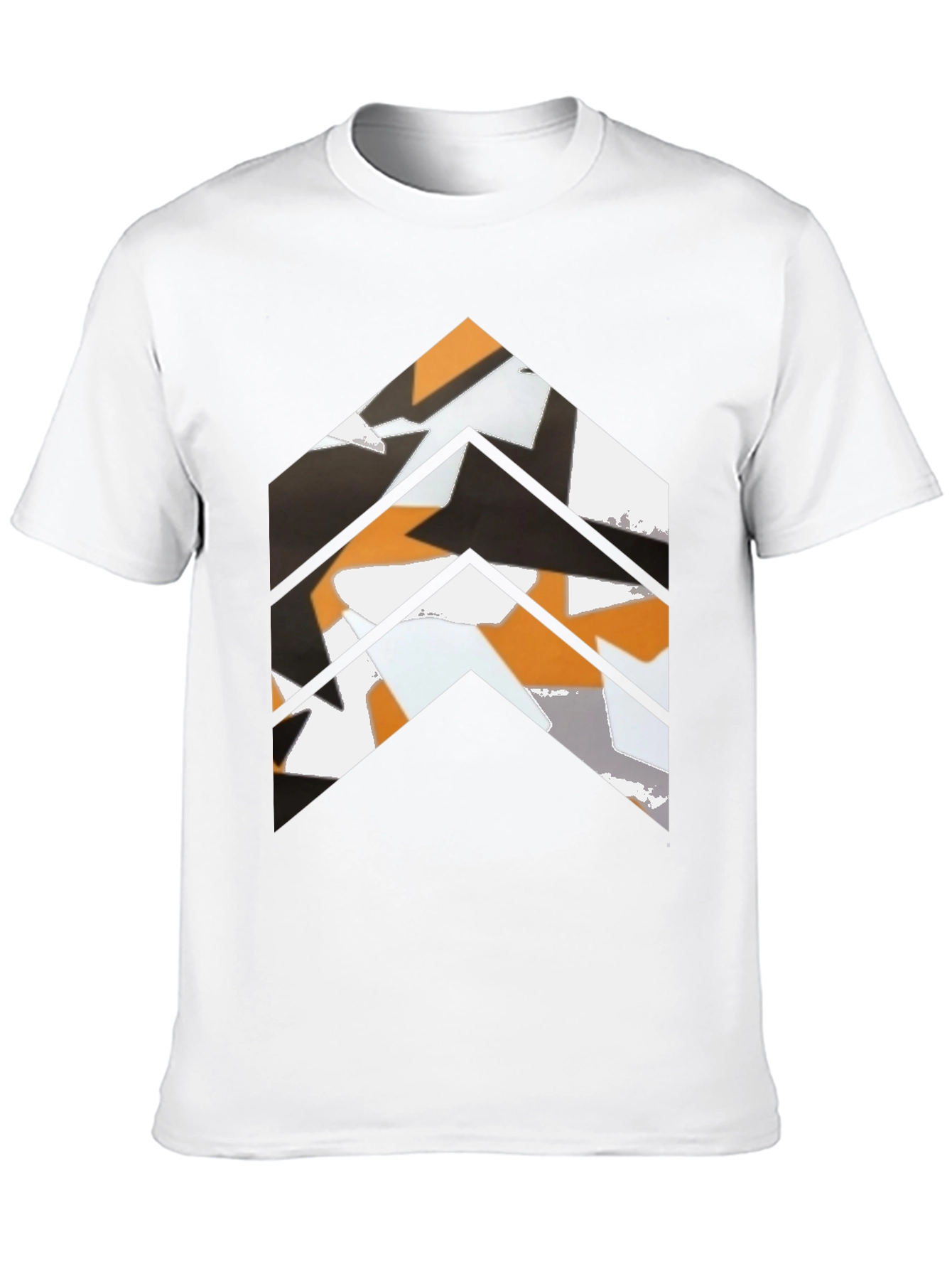 Abstract Chevron Graphic Tee - Black Casual Shirt