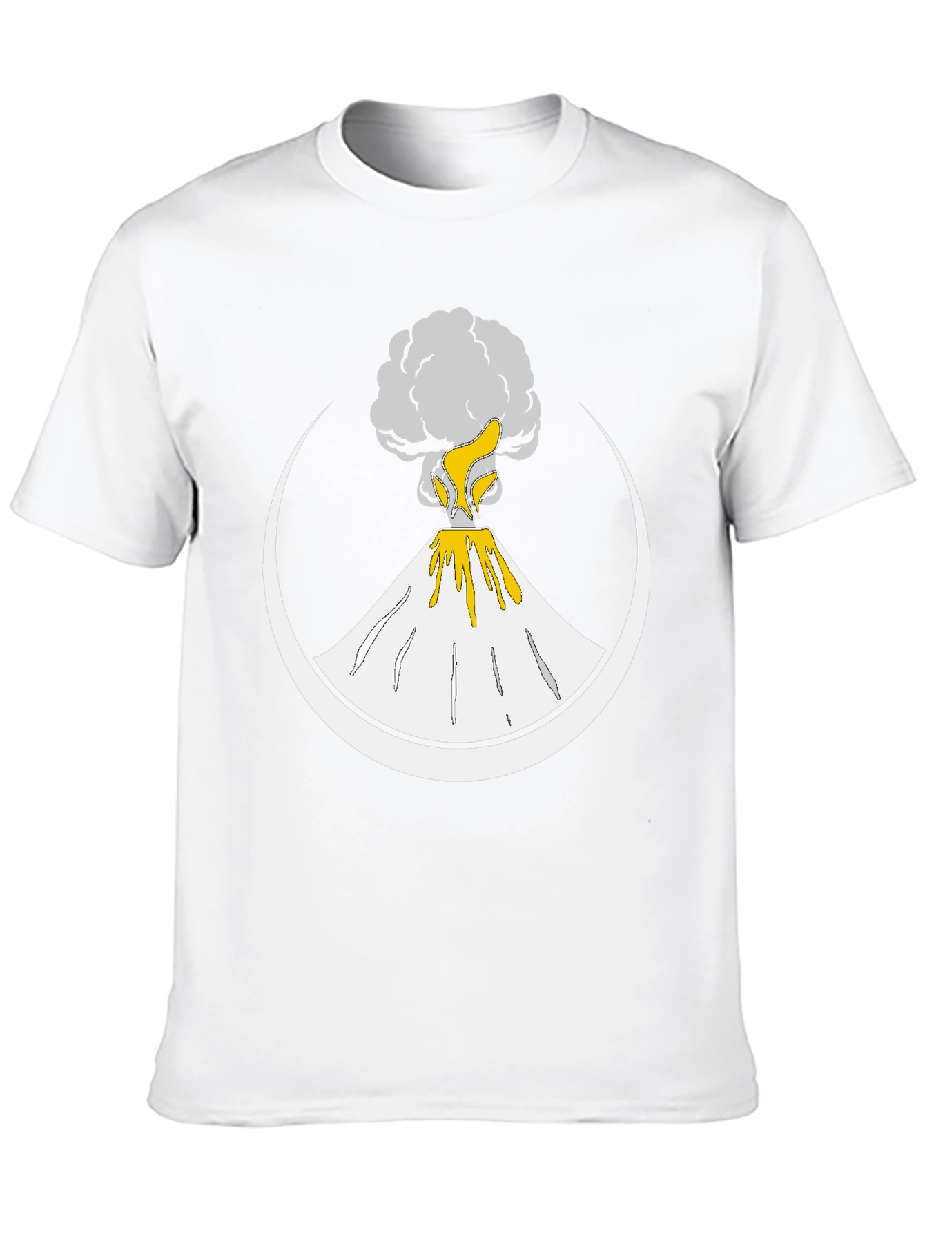 Volcano Eruption Graphic Print Tee - Black