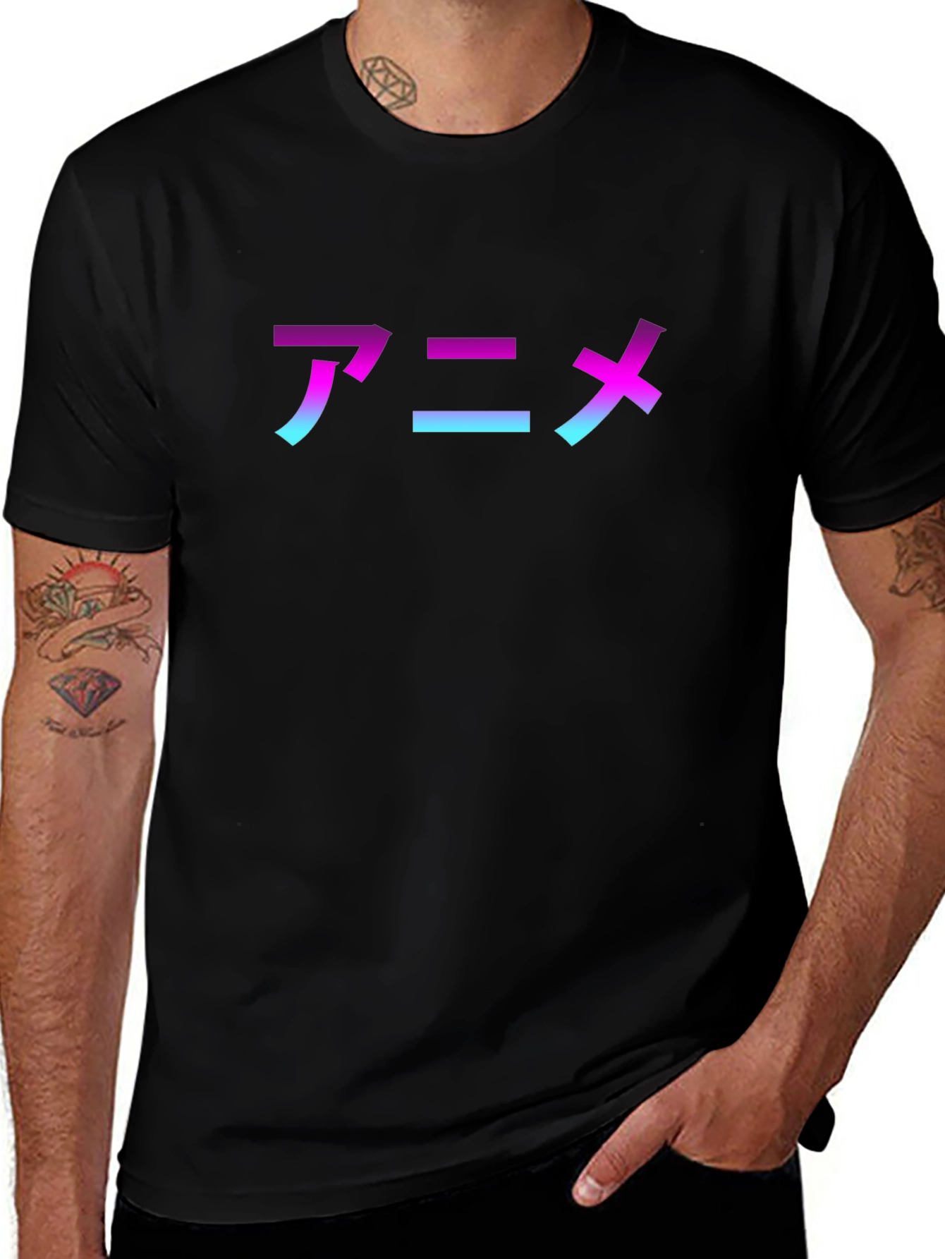 Anime Graphic Black T-Shirt