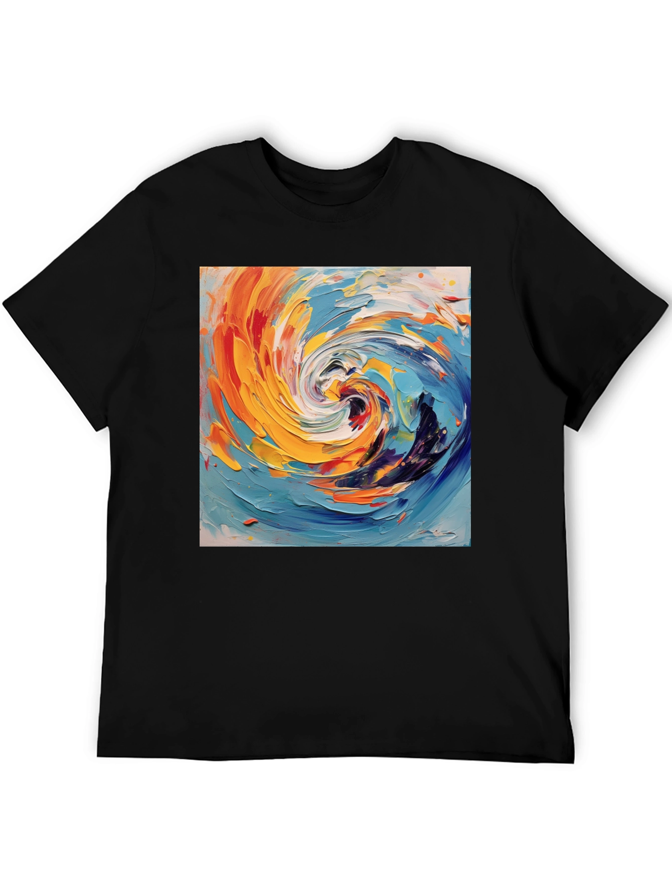Abstract Swirl Art Black T-Shirt