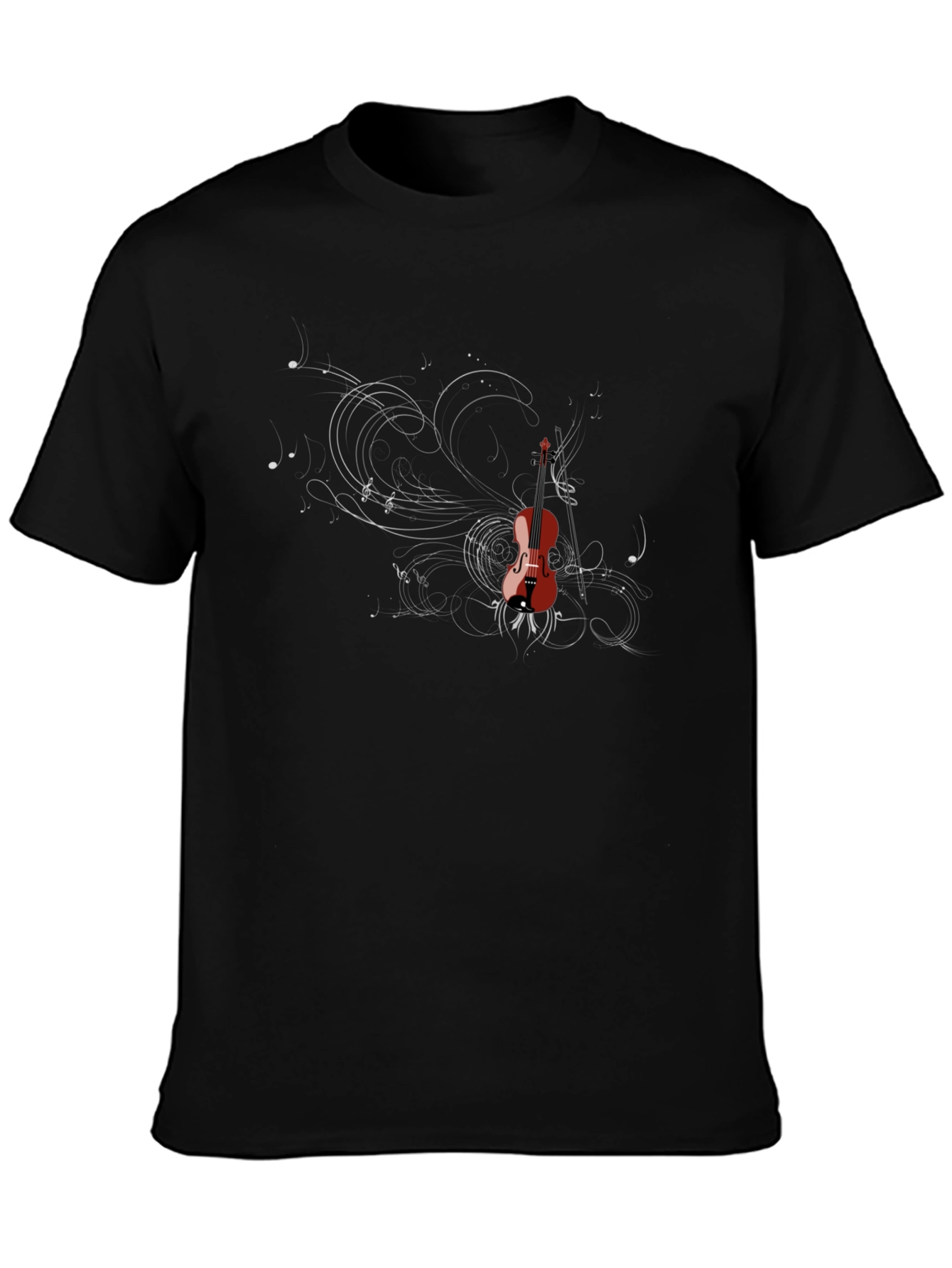 Violin Graphic Tee - Music Lovers Black T-Shirt