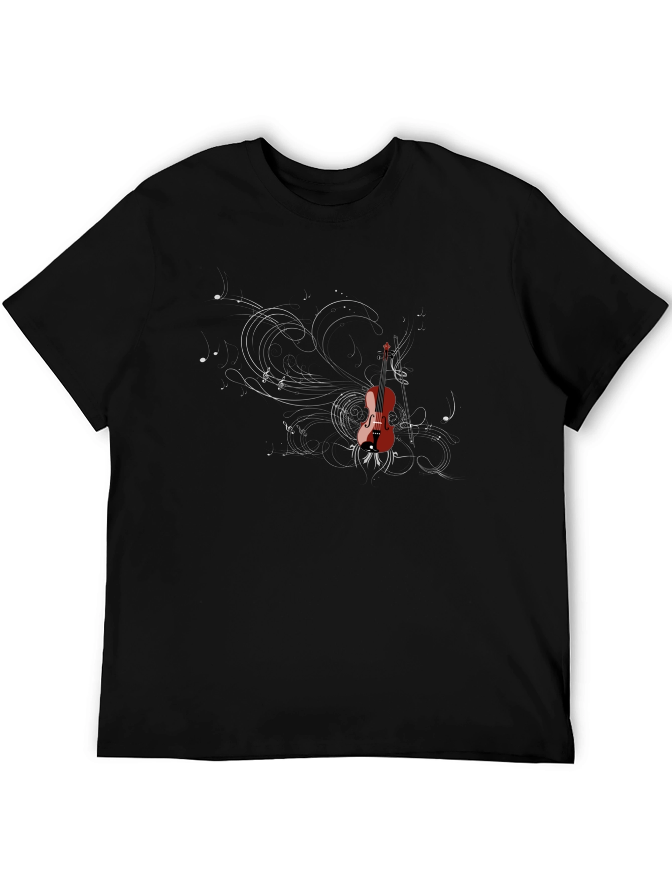 Violin Graphic Tee - Music Lovers Black T-Shirt