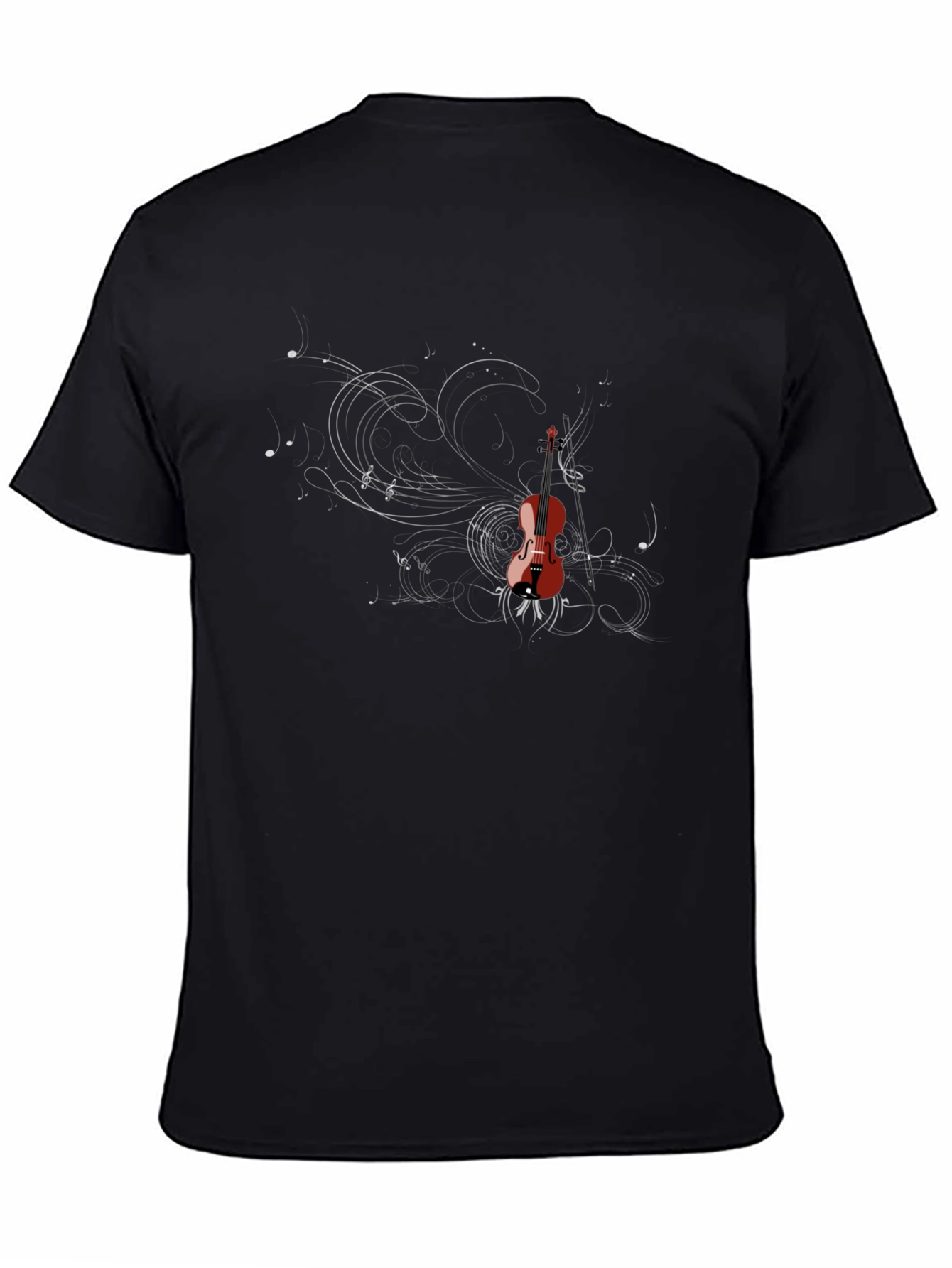 Violin Graphic Tee - Music Lovers Black T-Shirt