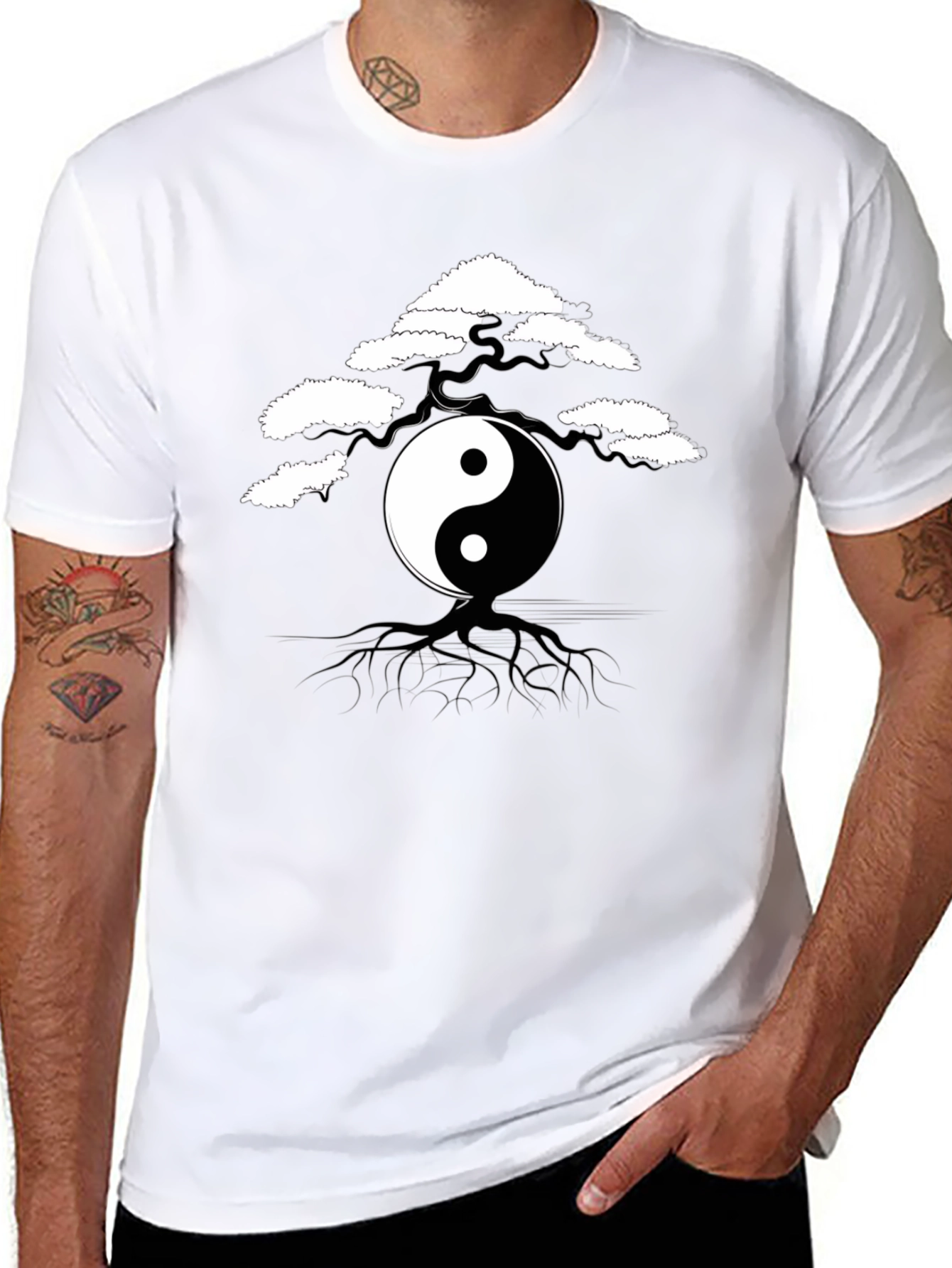 Yin Yang Bonsai Tree Graphic Tee - Unisex