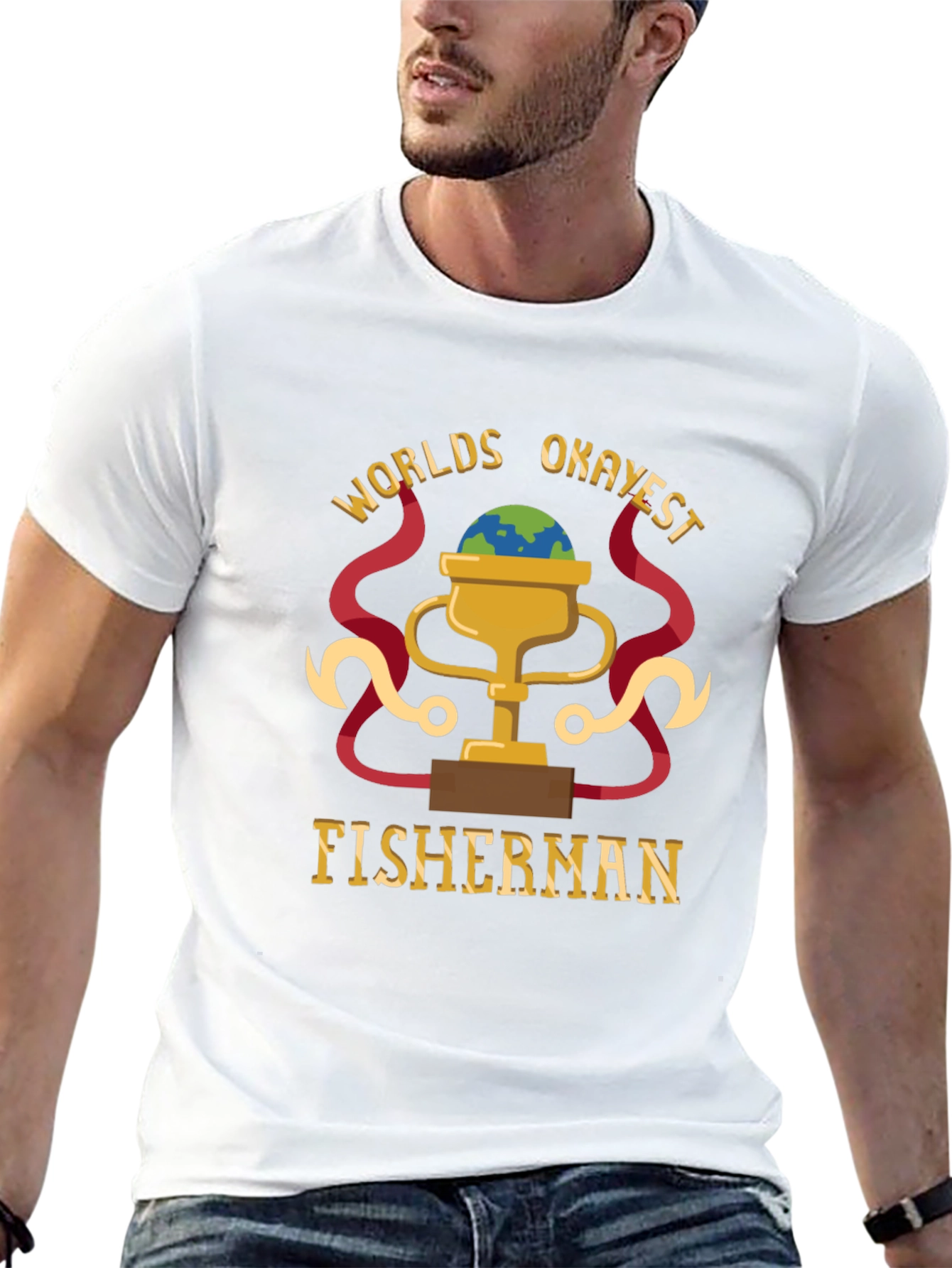 Worlds Okayest Fisherman Graphic T-Shirt
