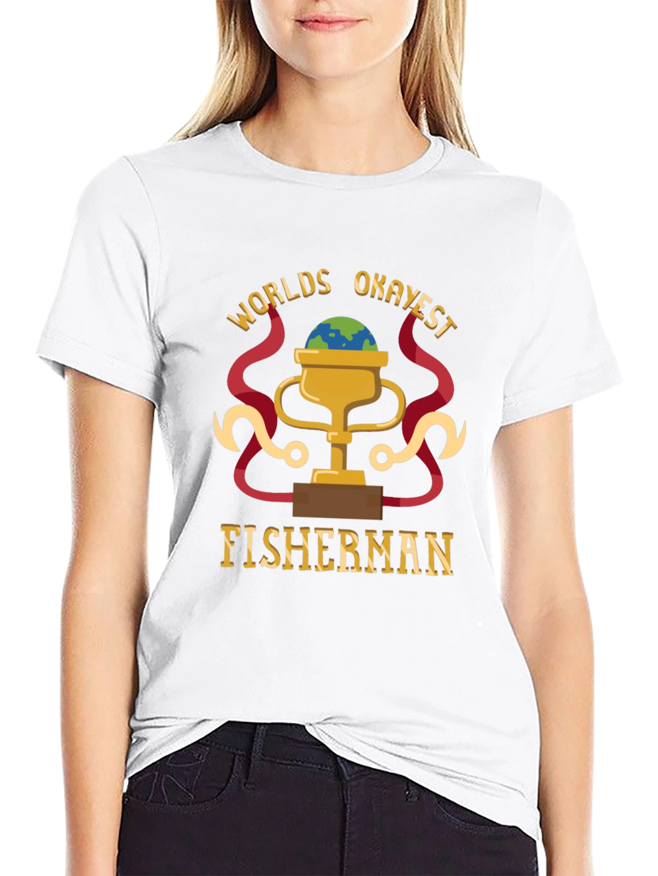 Worlds Okayest Fisherman Graphic T-Shirt