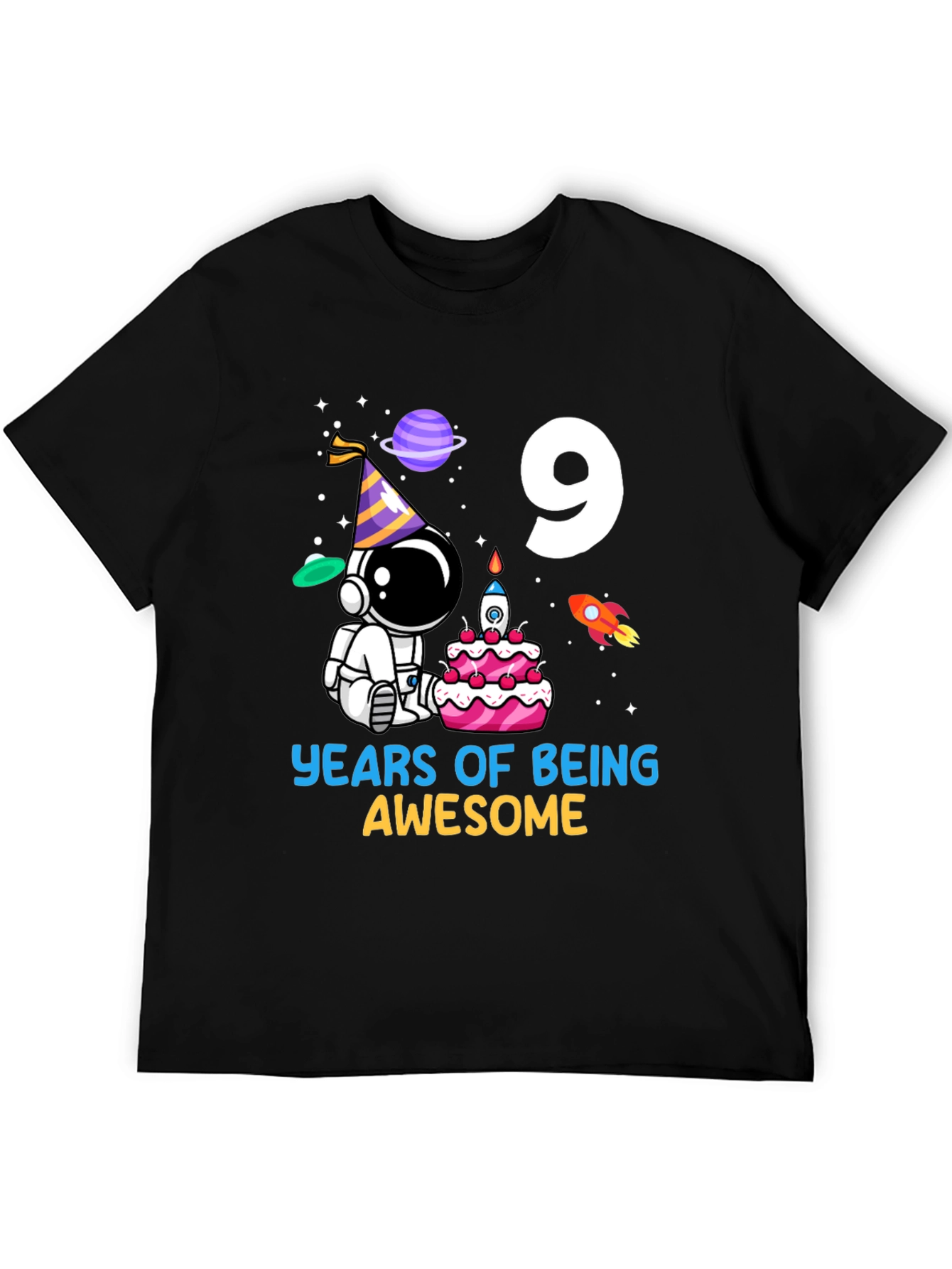 9th Birthday Astronaut T-Shirt - Years of Being Awesome!
