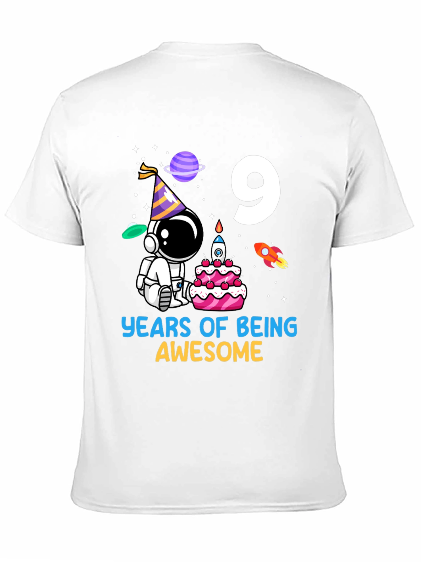 9th Birthday Astronaut T-Shirt - Years of Being Awesome!
