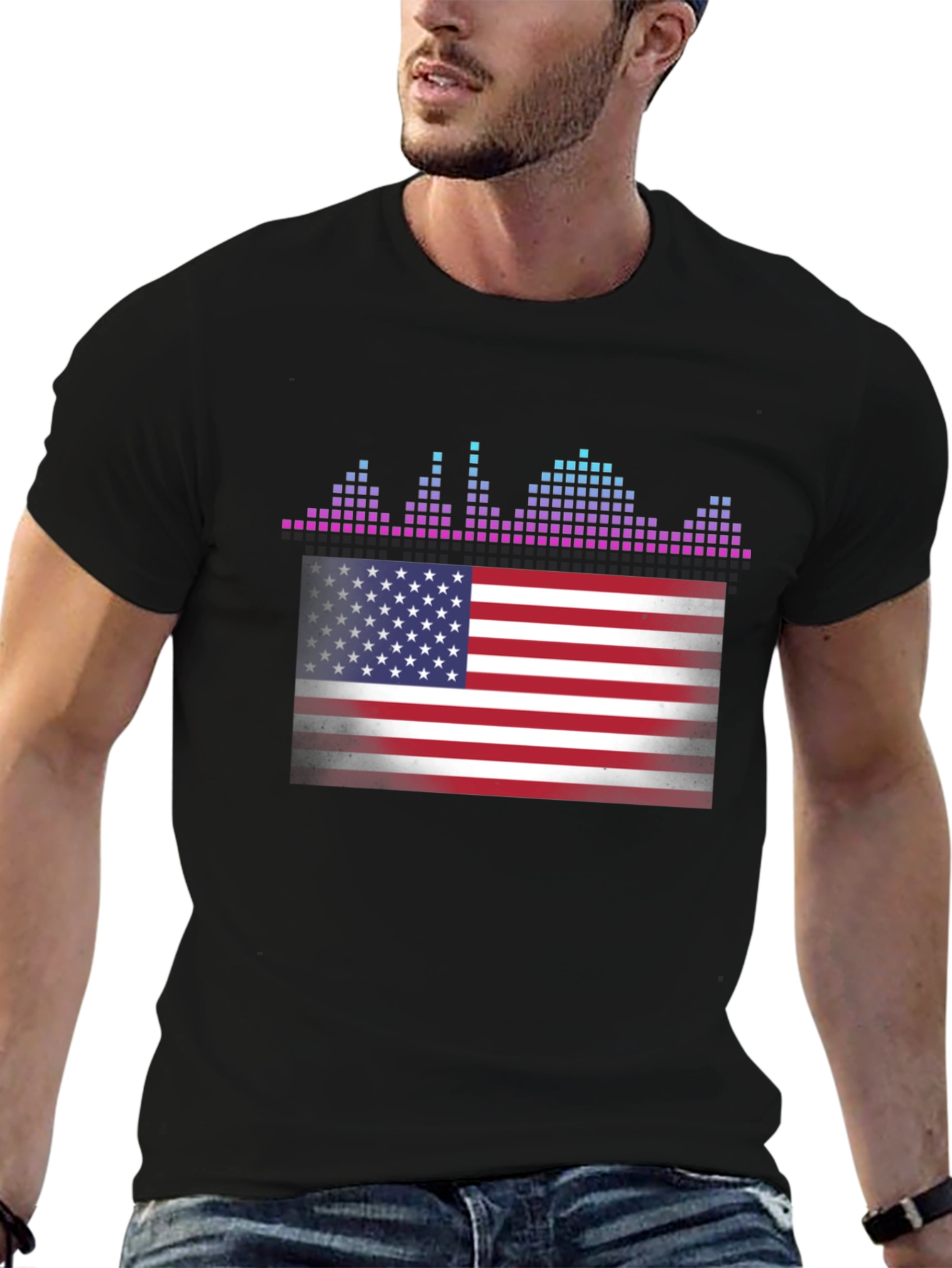 American Flag Equalizer T-Shirt - Patriotic Design
