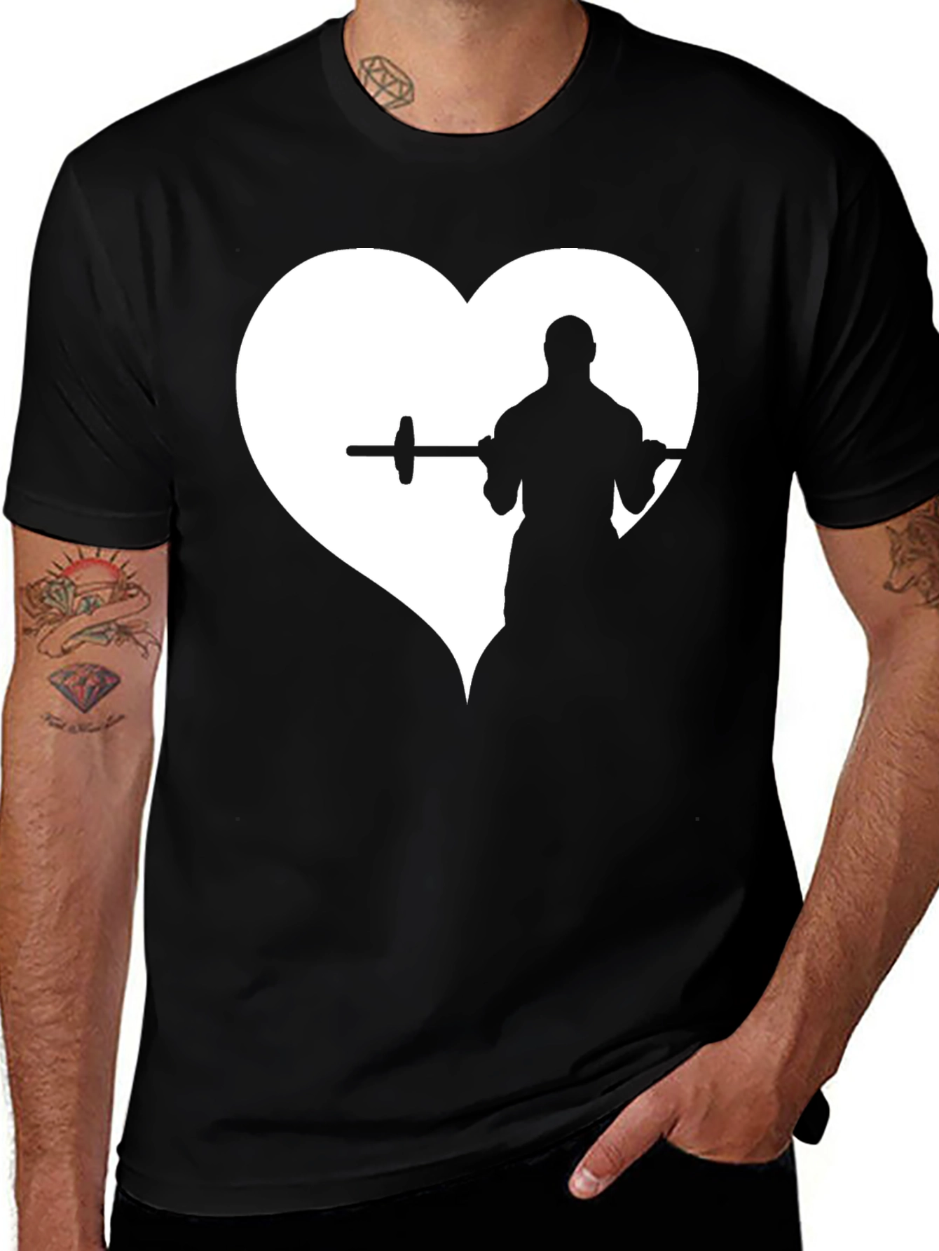 Weightlifting Heart T-Shirt - Black