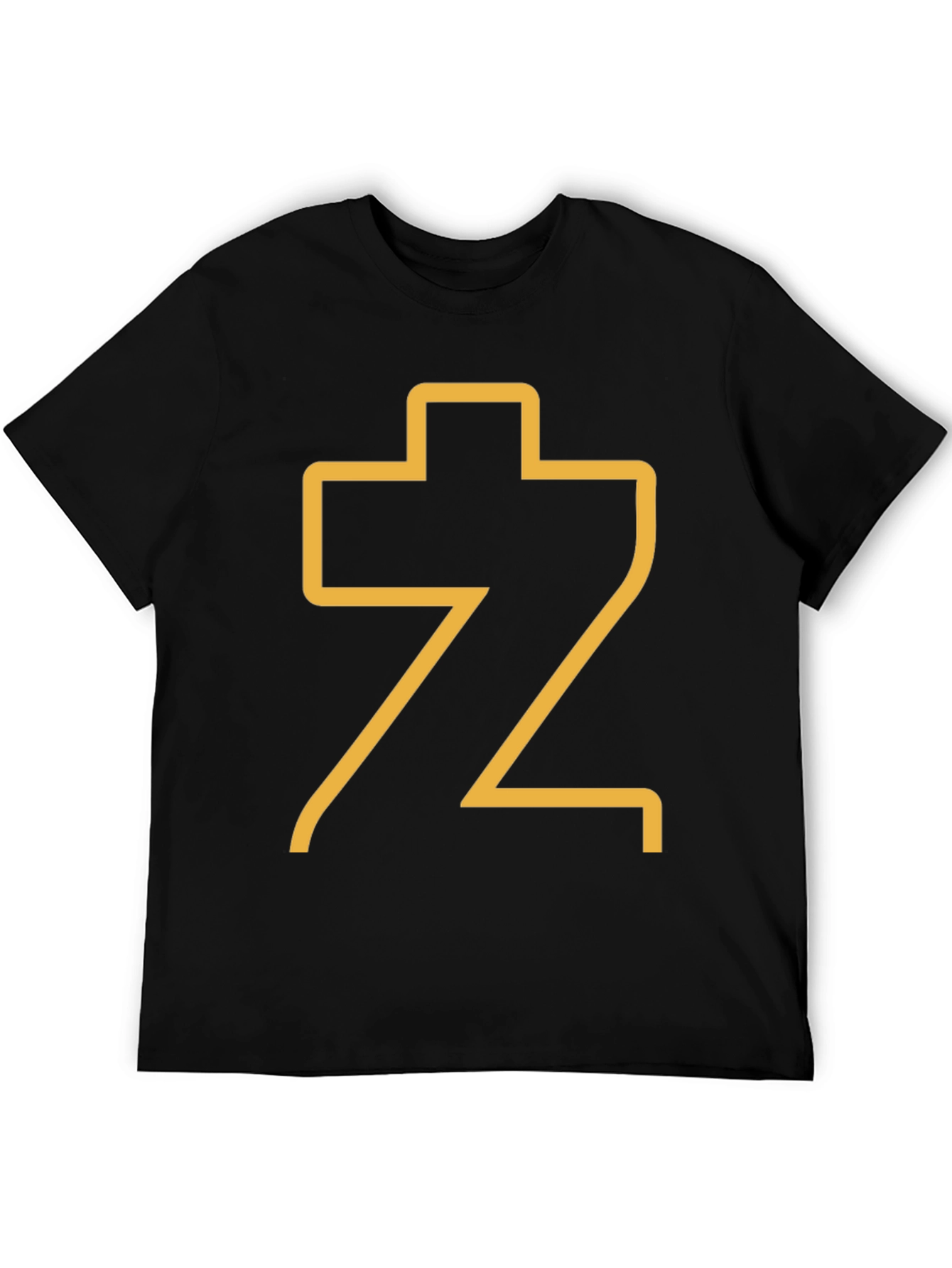 Abstract Gold Graphic Print Black T-Shirt