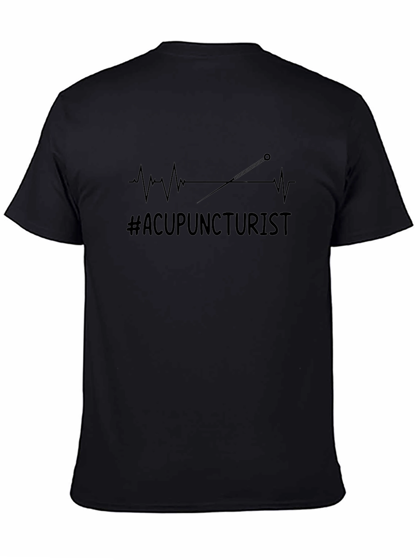 Acupuncturist Heartbeat T-Shirt - Black