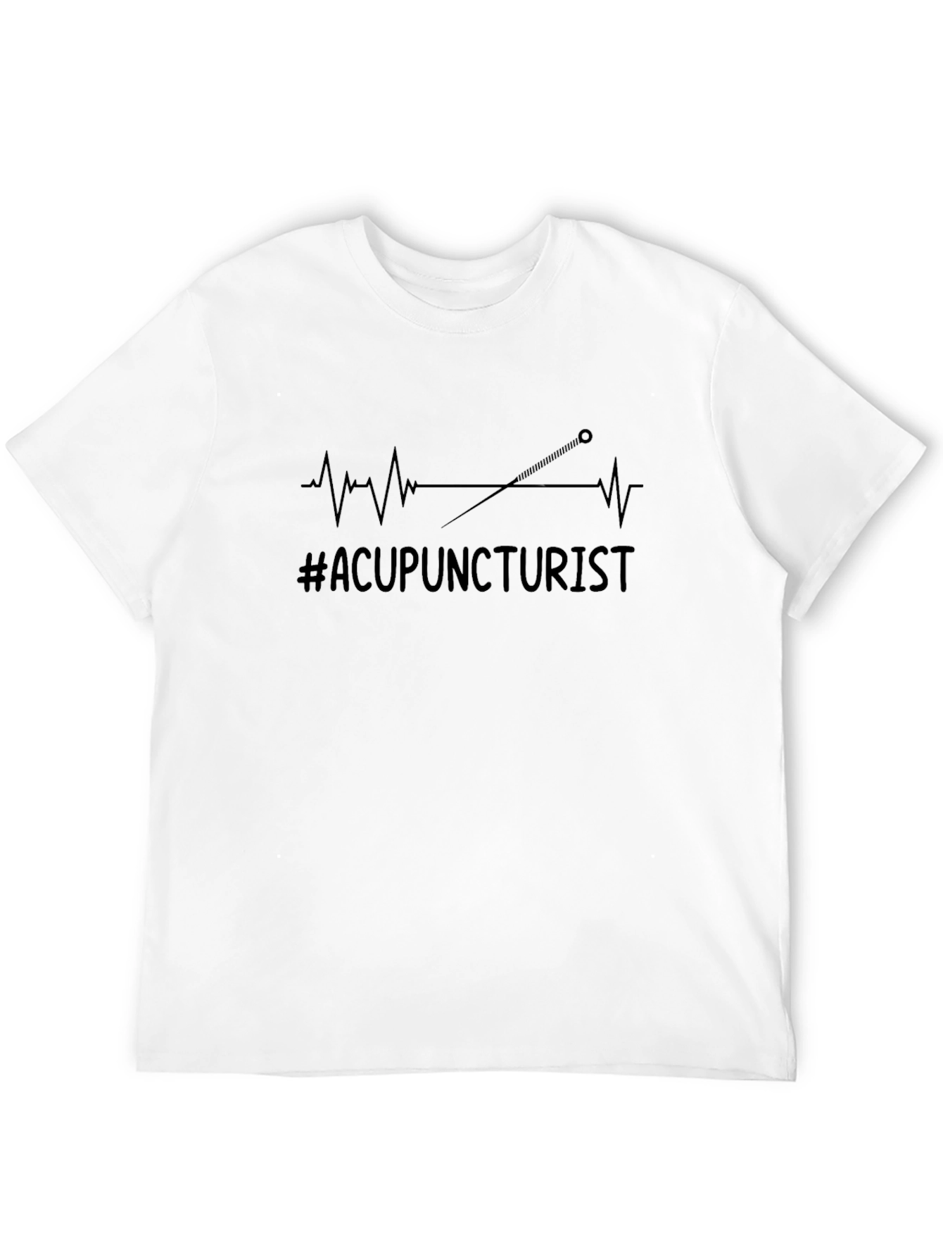 Acupuncturist Heartbeat T-Shirt - Black
