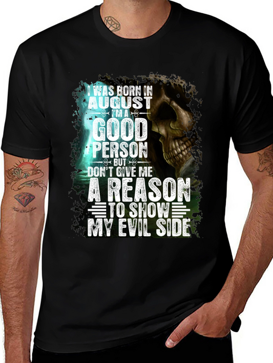 August Born Good Person Evil Side Graphic Tee