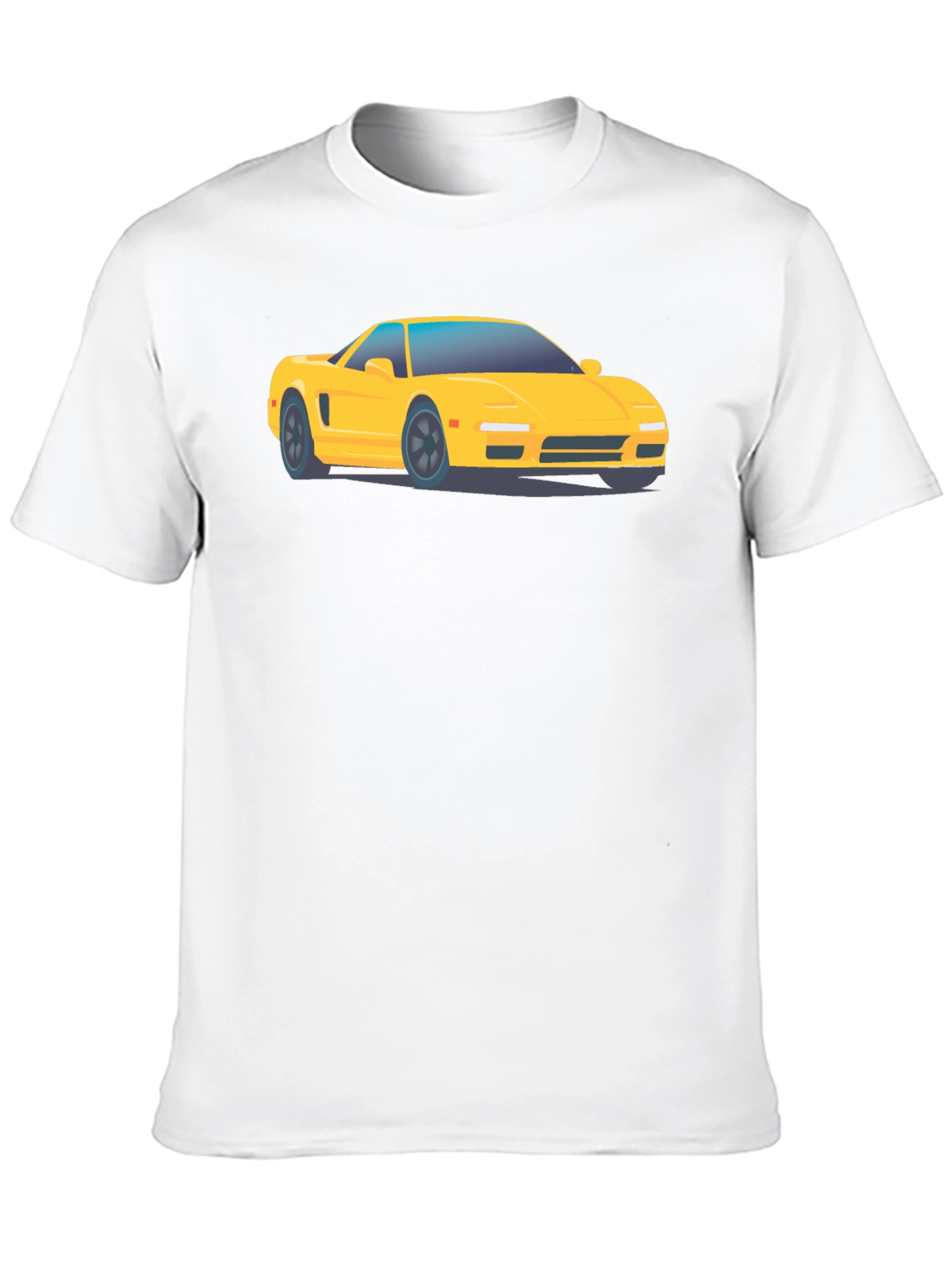Yellow Car Graphic Tee - Black Cotton Comfort