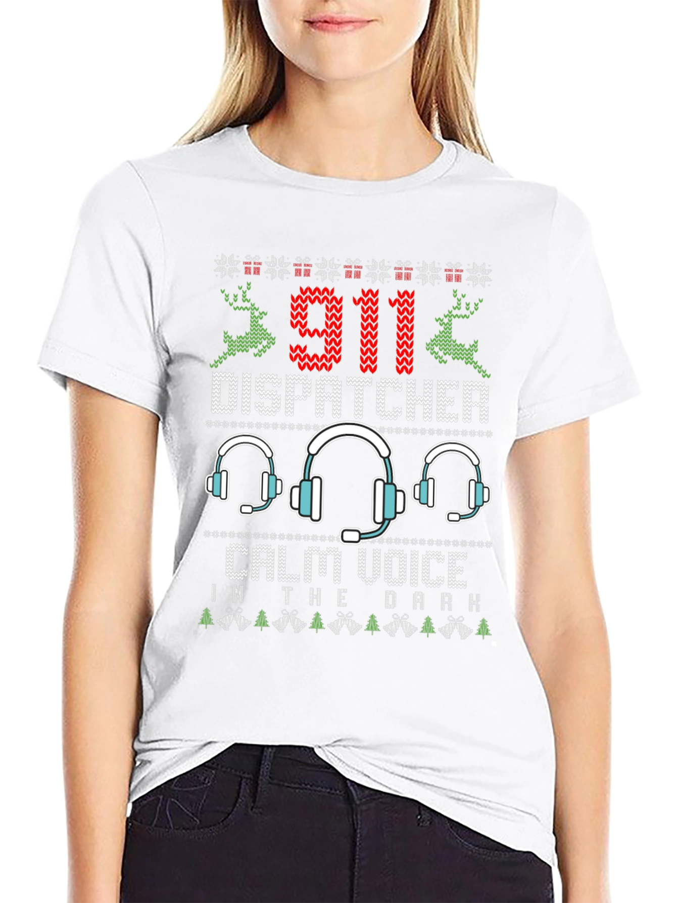 911 Dispatcher Ugly Christmas T-Shirt