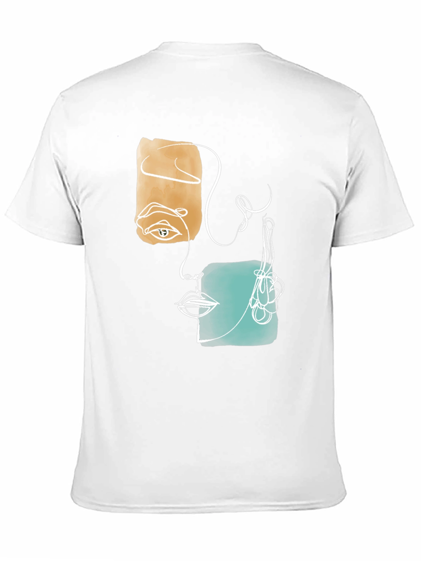 Abstract Face Graphic Print Black T-Shirt