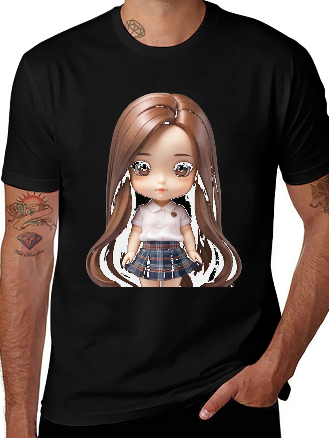 Anime Doll Graphic Tee - Stylish & Unique!