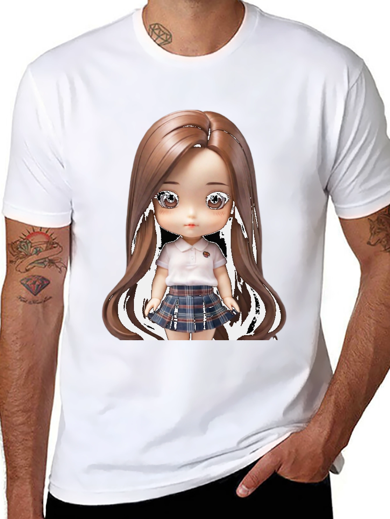Anime Doll Graphic Tee - Stylish & Unique!