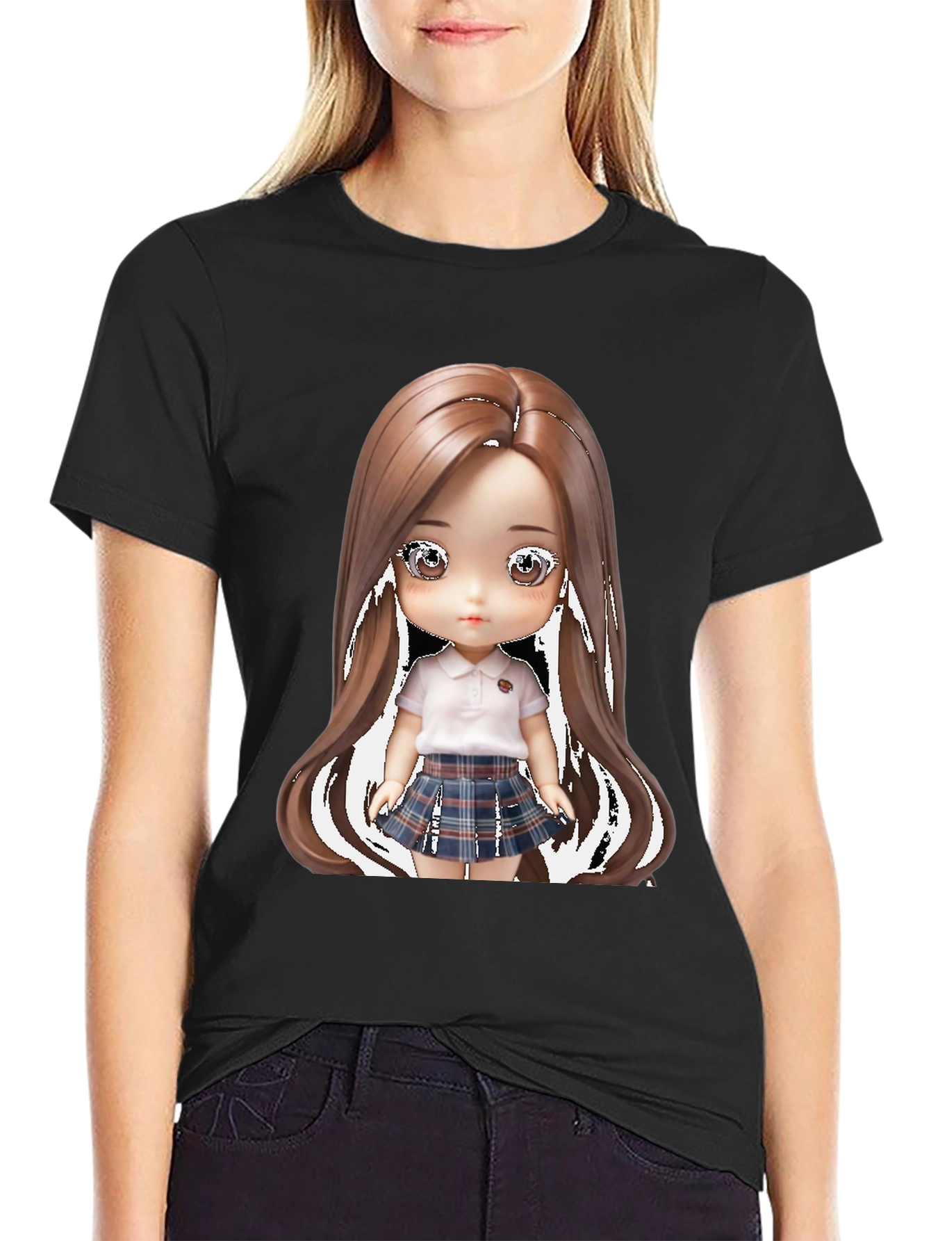 Anime Doll Graphic Tee - Stylish & Unique!
