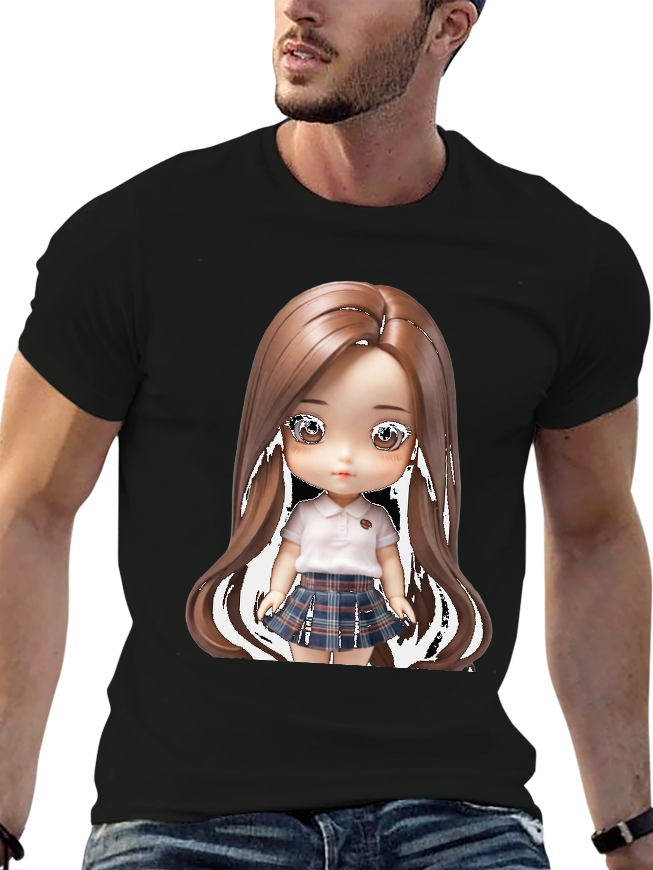 Anime Doll Graphic Tee - Stylish & Unique!