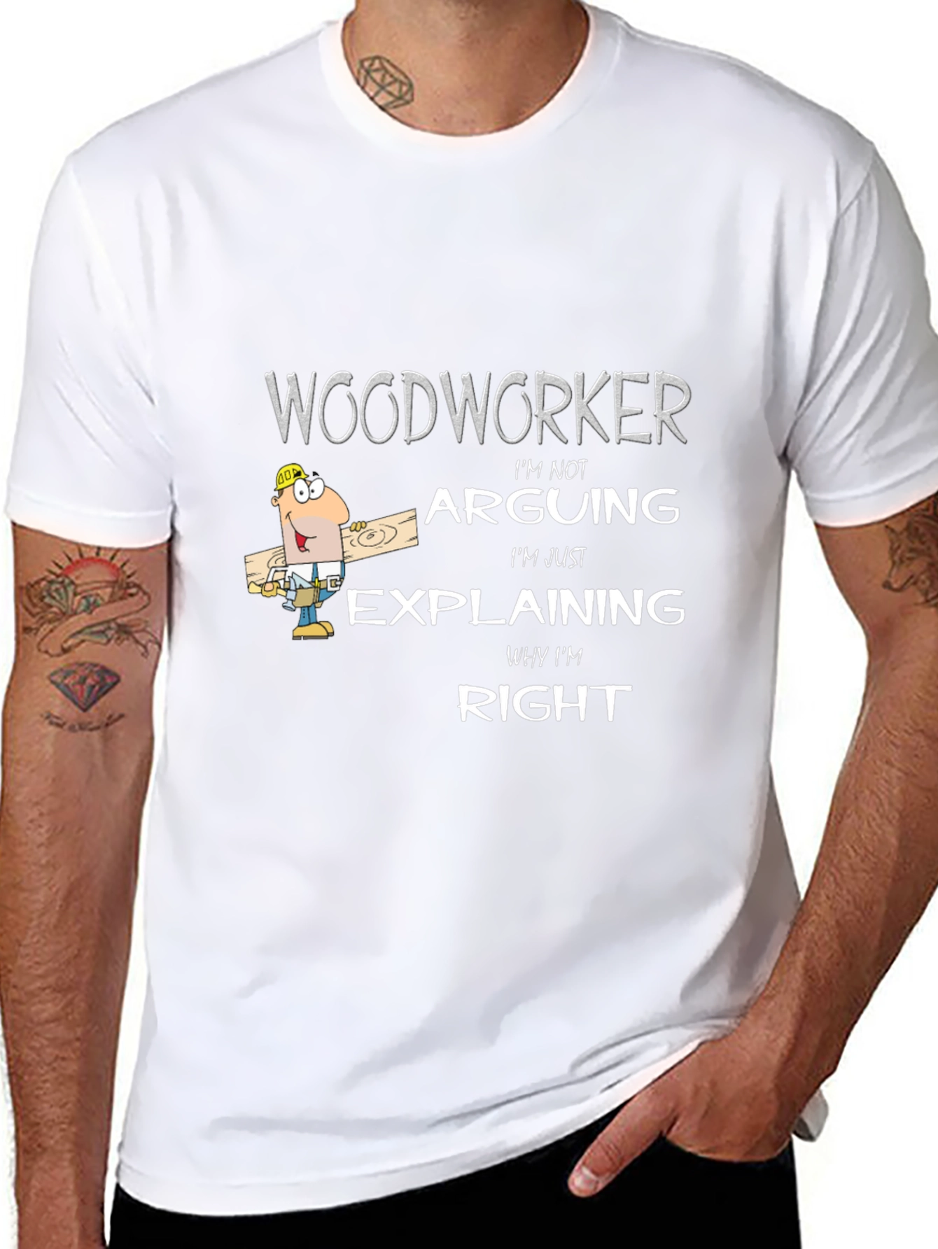 Woodworker Arguing T-Shirt - Funny Woodworking Tee