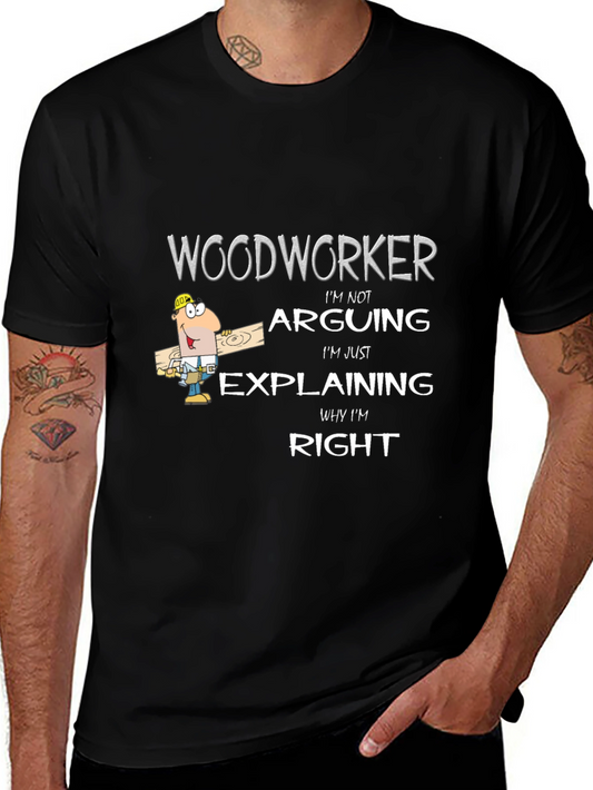 Woodworker Arguing T-Shirt - Funny Woodworking Tee