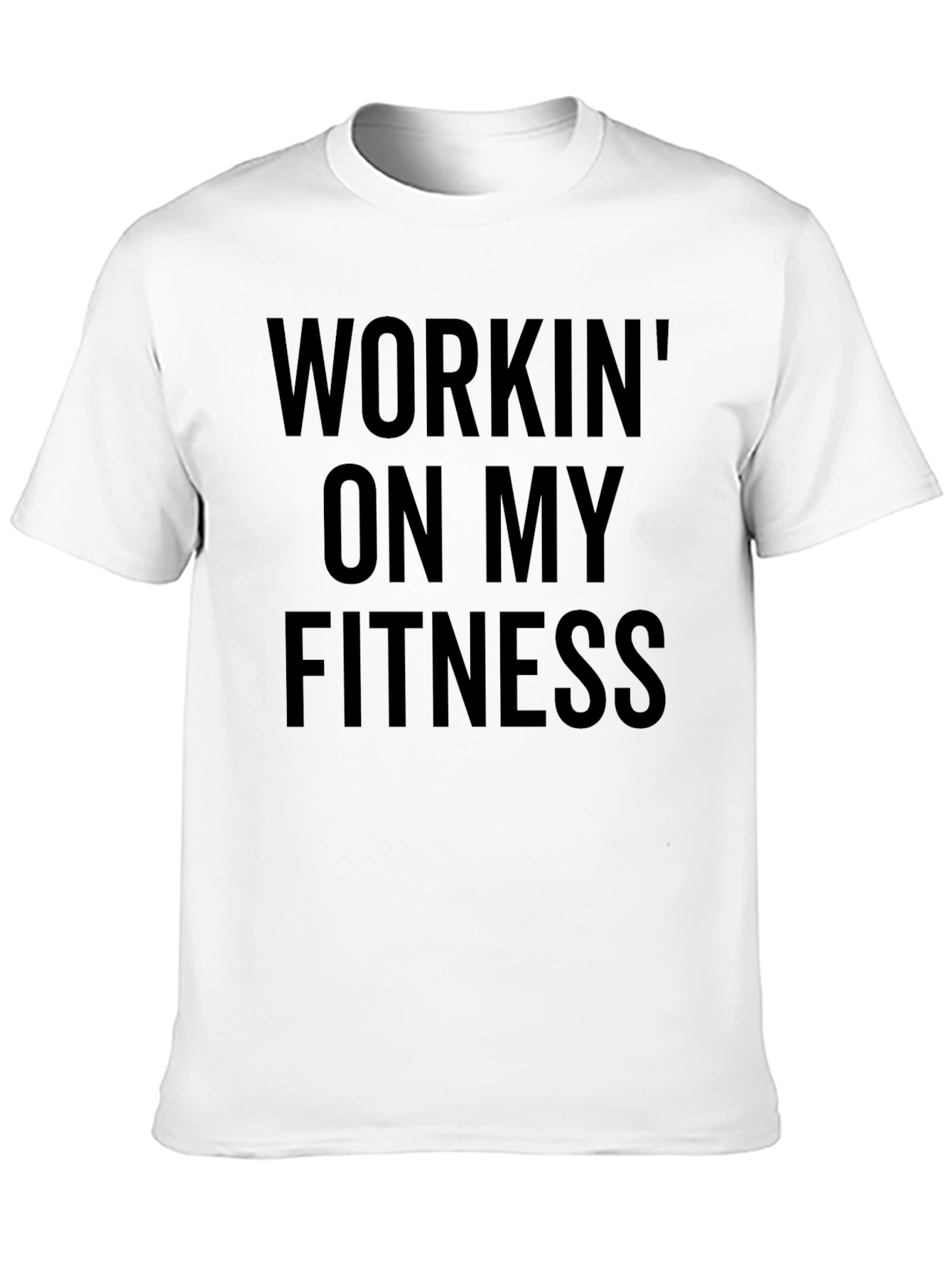 Workin on My Fitness Black Graphic T-Shirt
