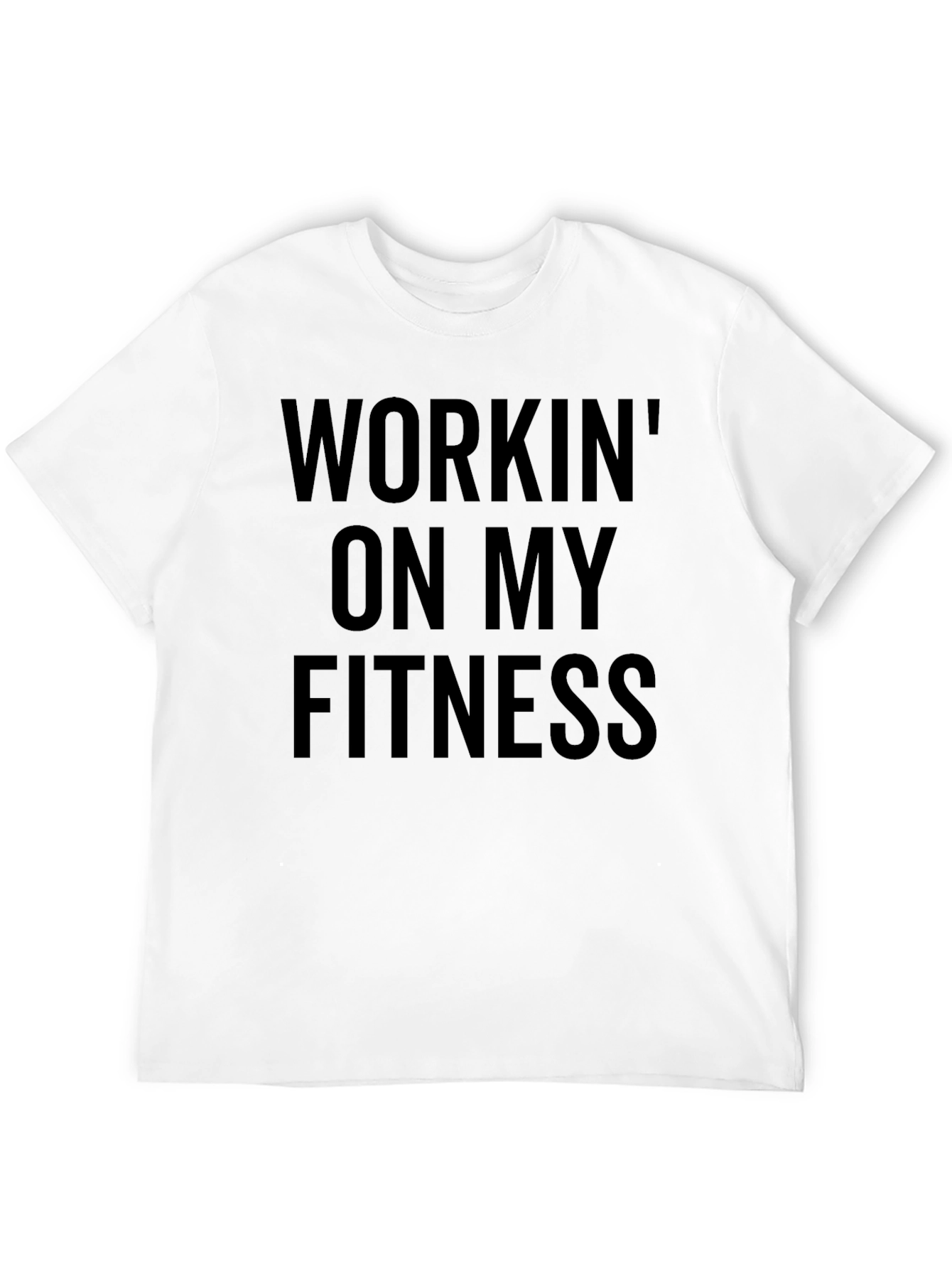 Workin on My Fitness Black Graphic T-Shirt