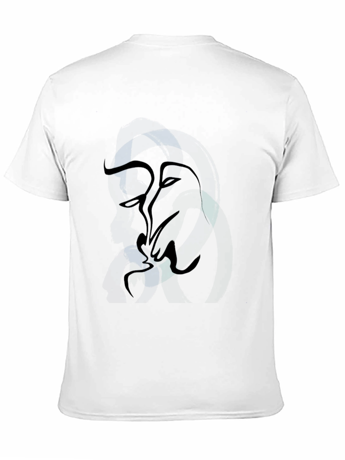 Abstract Kiss Black Graphic T-Shirt