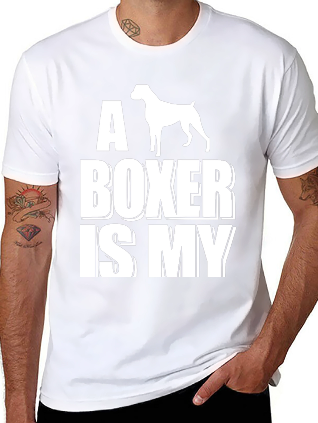 A Boxer is My Dog Graphic T-Shirt - Black