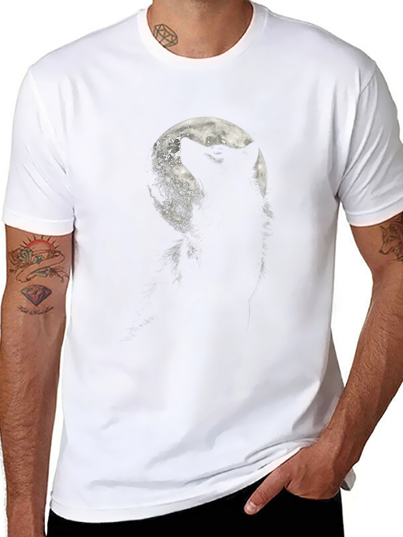 Wolf Moon Graphic Tee - Mens Black T-Shirt