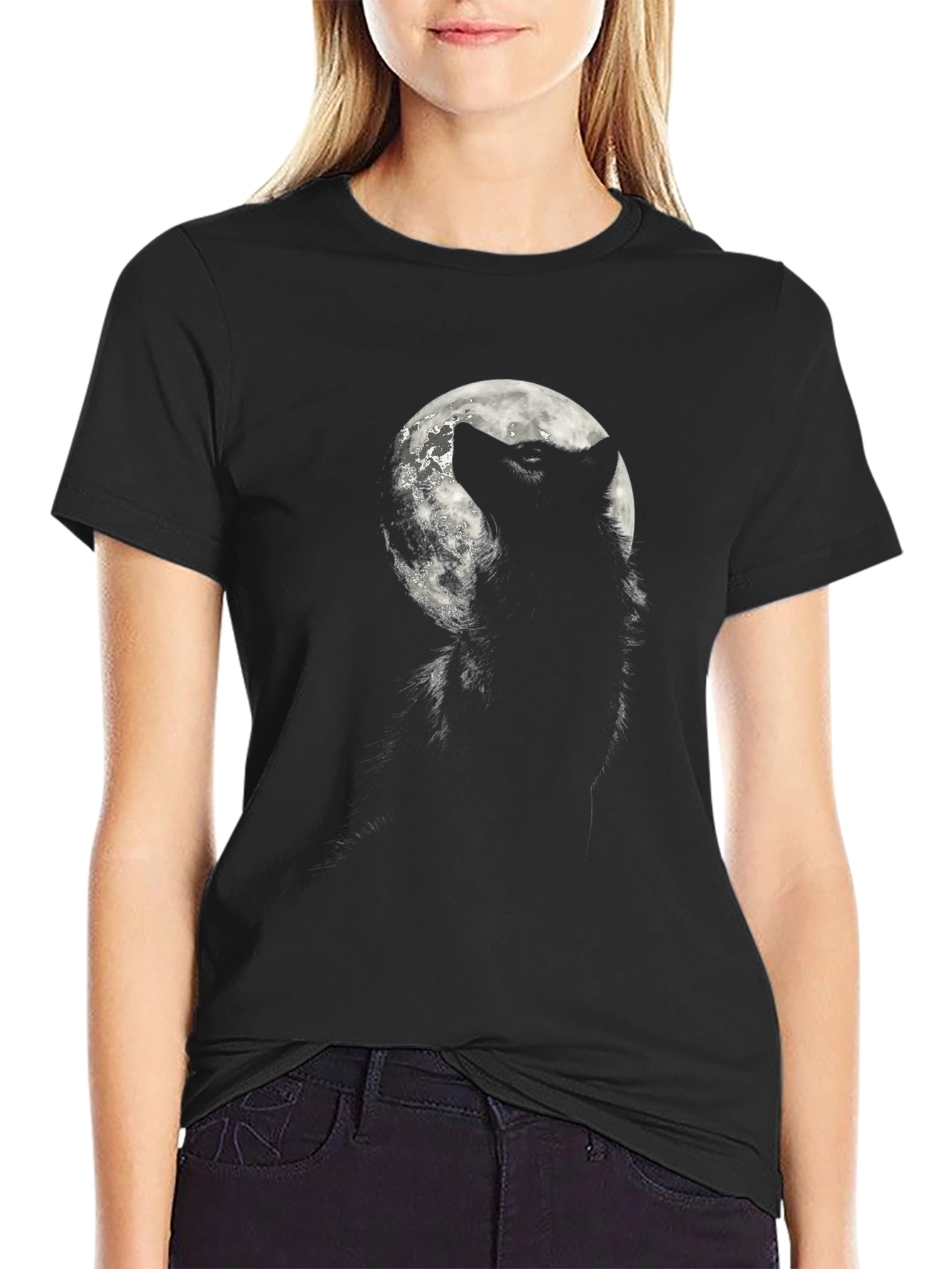 Wolf Moon Graphic Tee - Mens Black T-Shirt